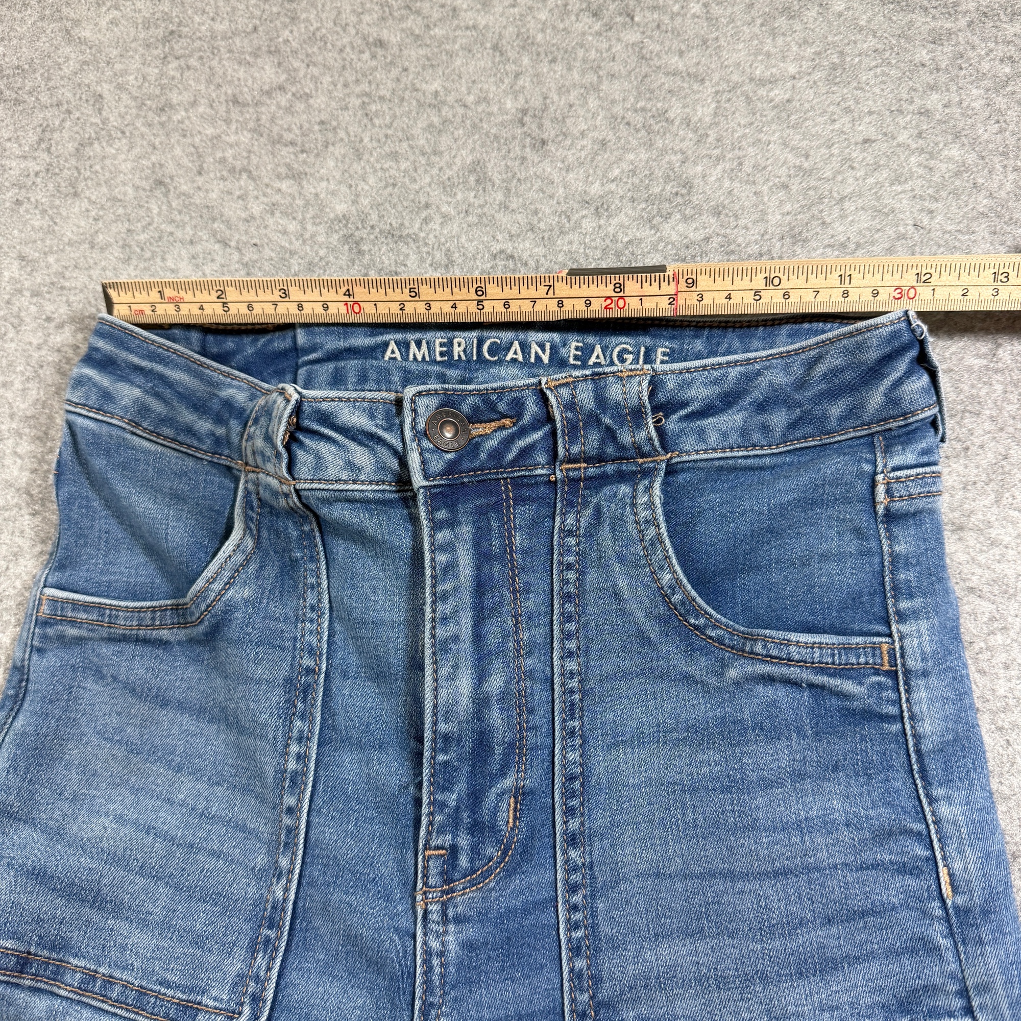 American Eagle Flare/Bootcut Jeans Womens 4 Blue Denim Super Hi Rise Stretch thumbnail 7