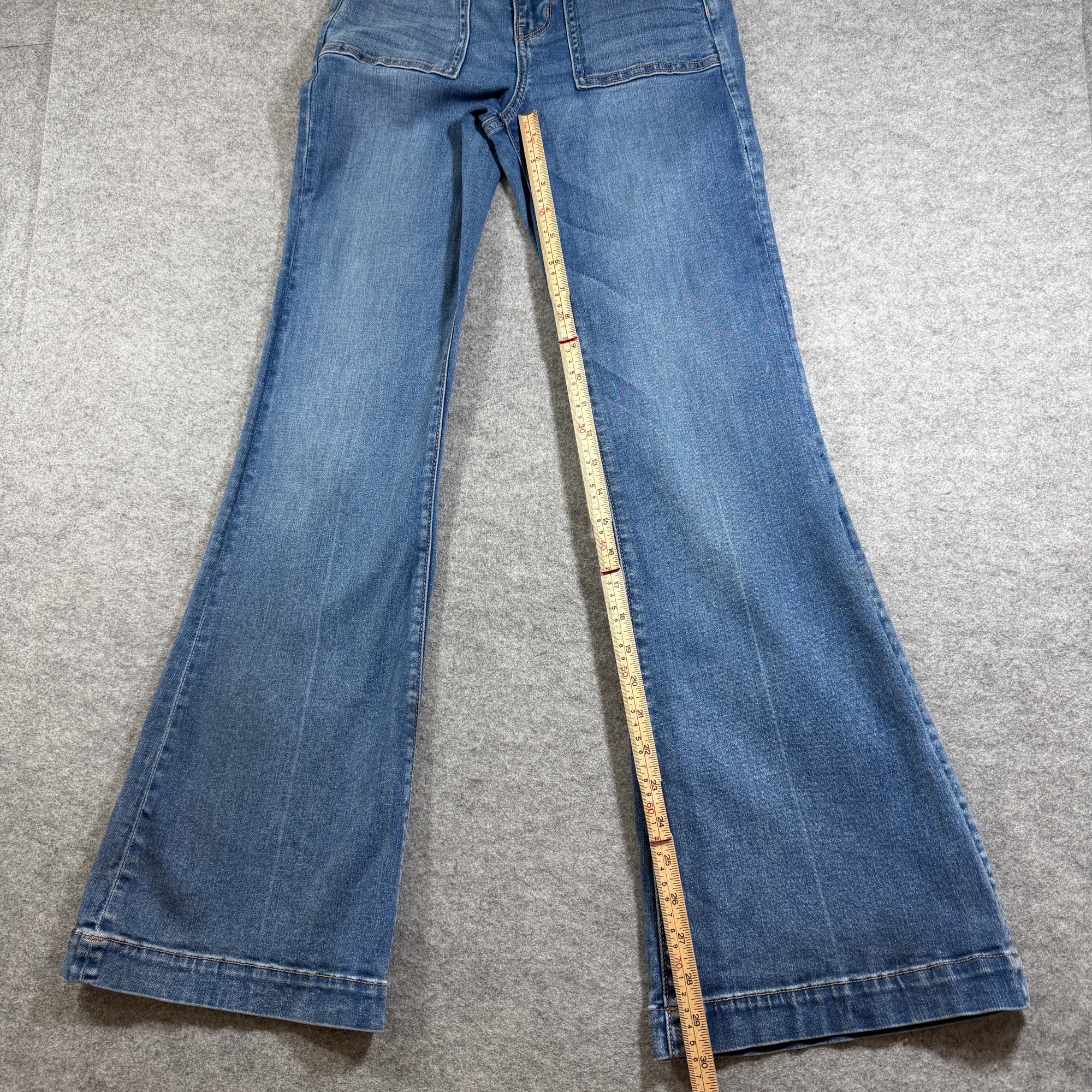 American Eagle Flare/Bootcut Jeans Womens 4 Blue Denim Super Hi Rise Stretch thumbnail 8