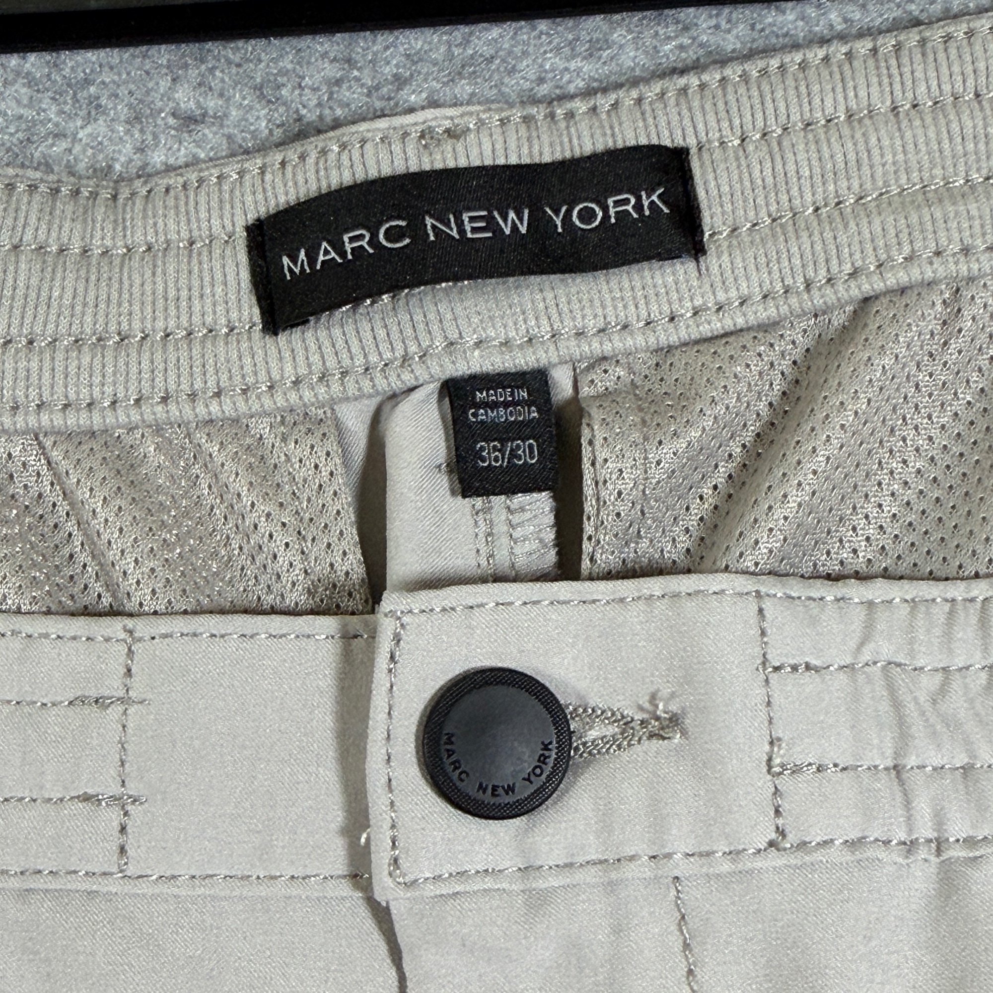 Marc New York Pants Mens 36x30 Khaki Stretch Elastic Waist Relaxed Fit Casual thumbnail 5
