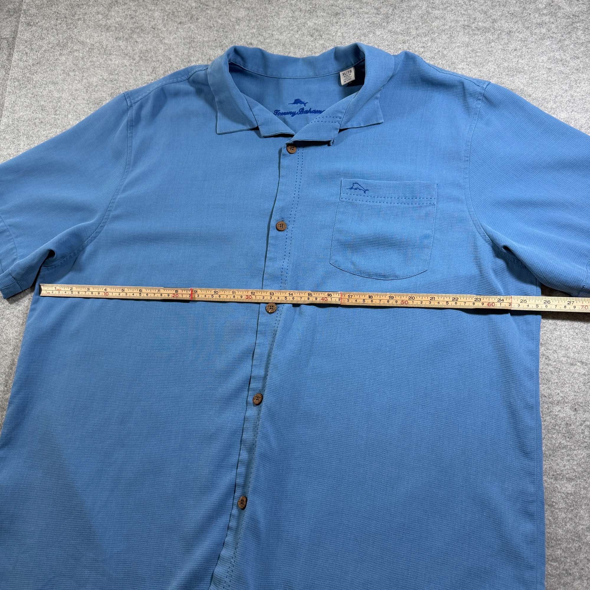 Tommy Bahama Silk Shirt Mens XL Blue Island Zone Short Sleeve Button Up Beach thumbnail 6