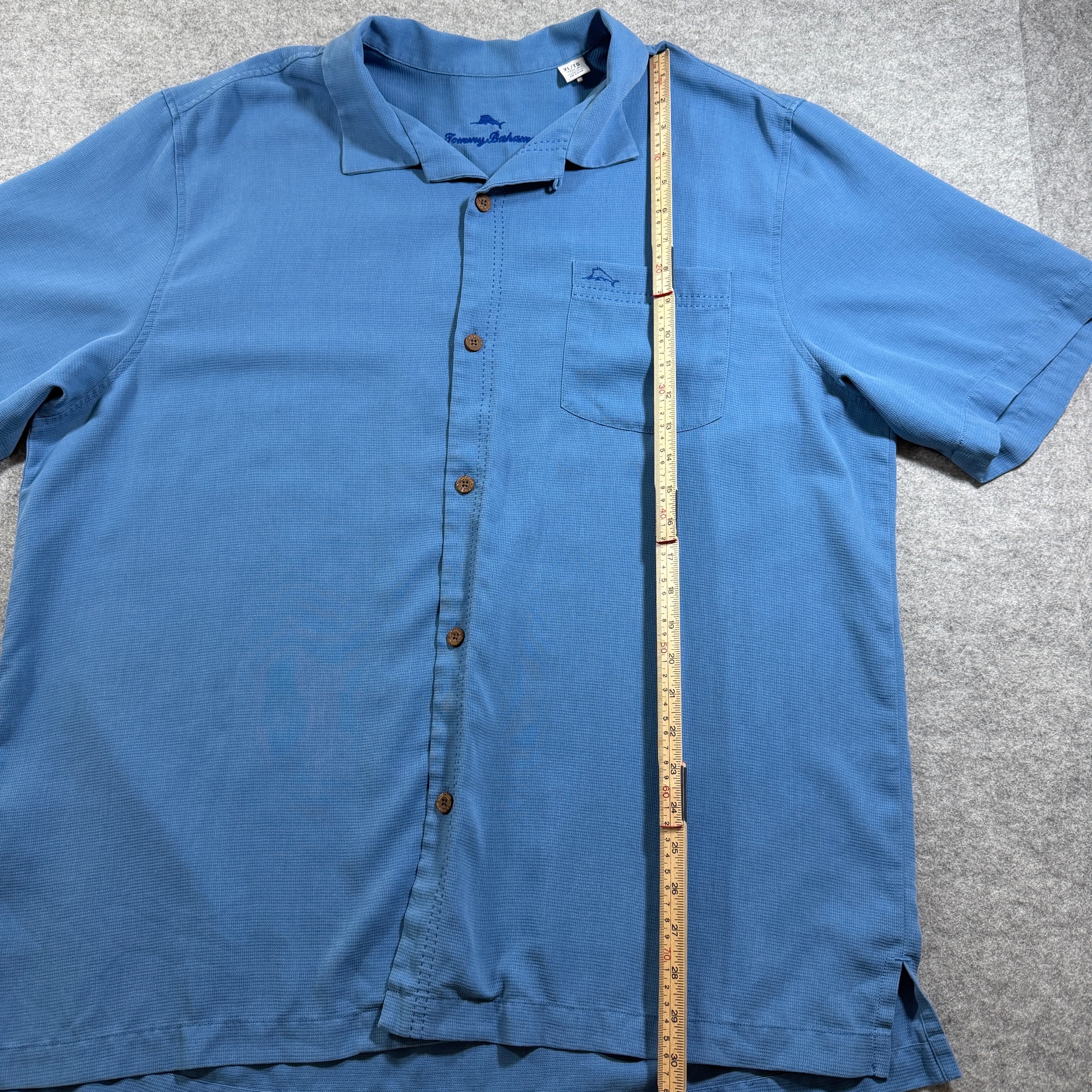 Tommy Bahama Silk Shirt Mens XL Blue Island Zone Short Sleeve Button Up Beach thumbnail 7