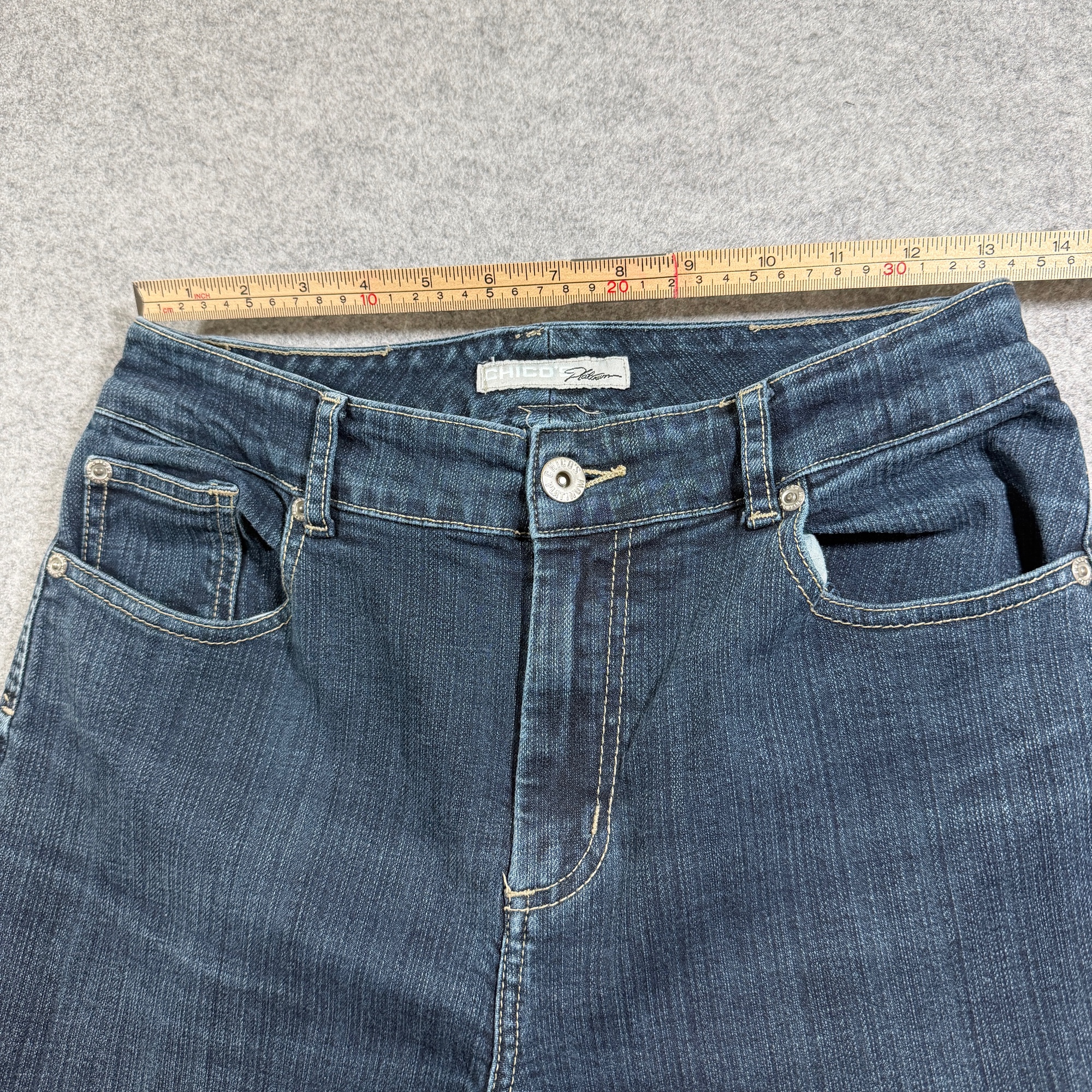 Vintage Chicos Platinum Jeans Womens 4 (27x30) Dark Wash Blue Denim Bootcut thumbnail 6