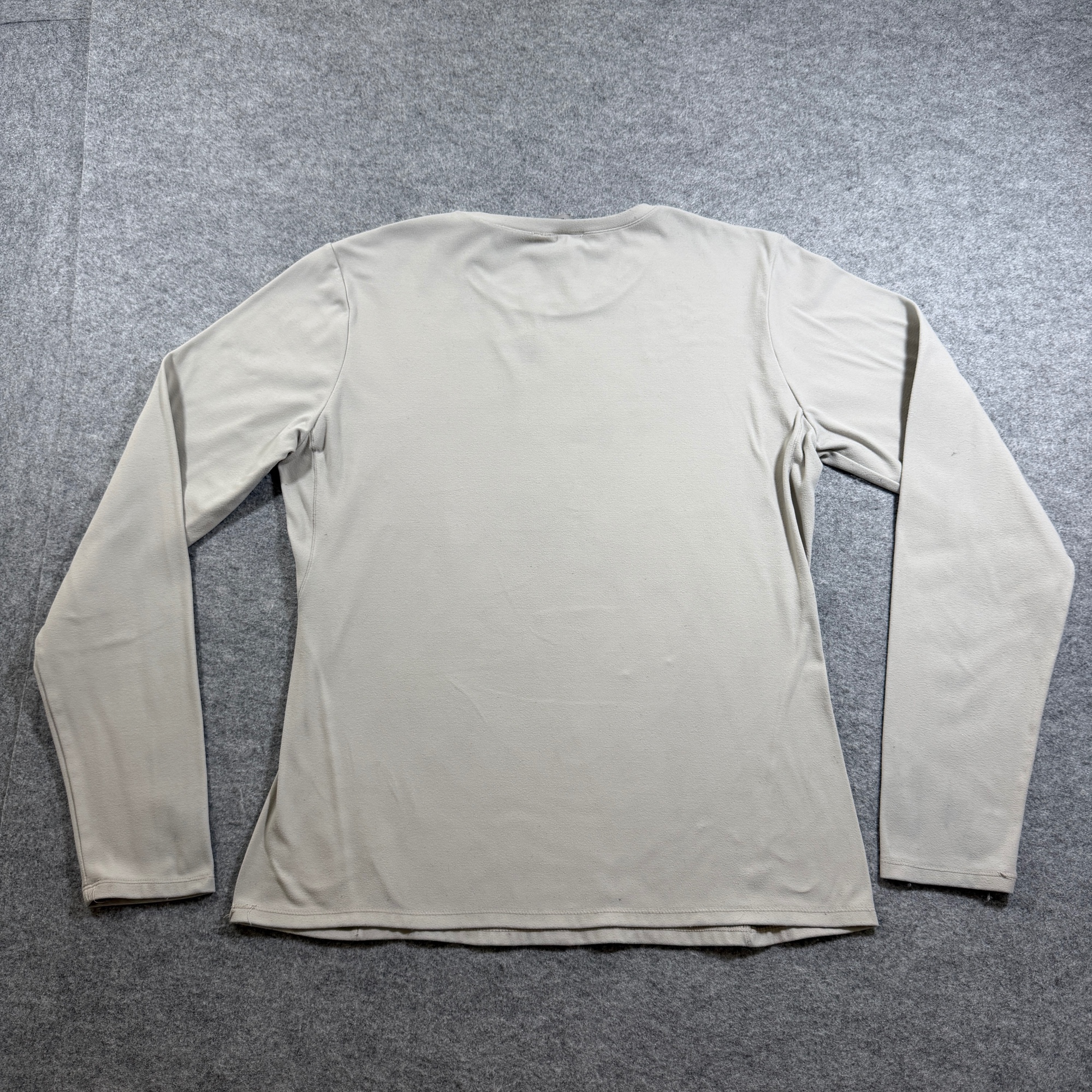 Yogalicious Top Womens L Beige Long Sleeve Soft Stretch Performance Crew Neck thumbnail 2
