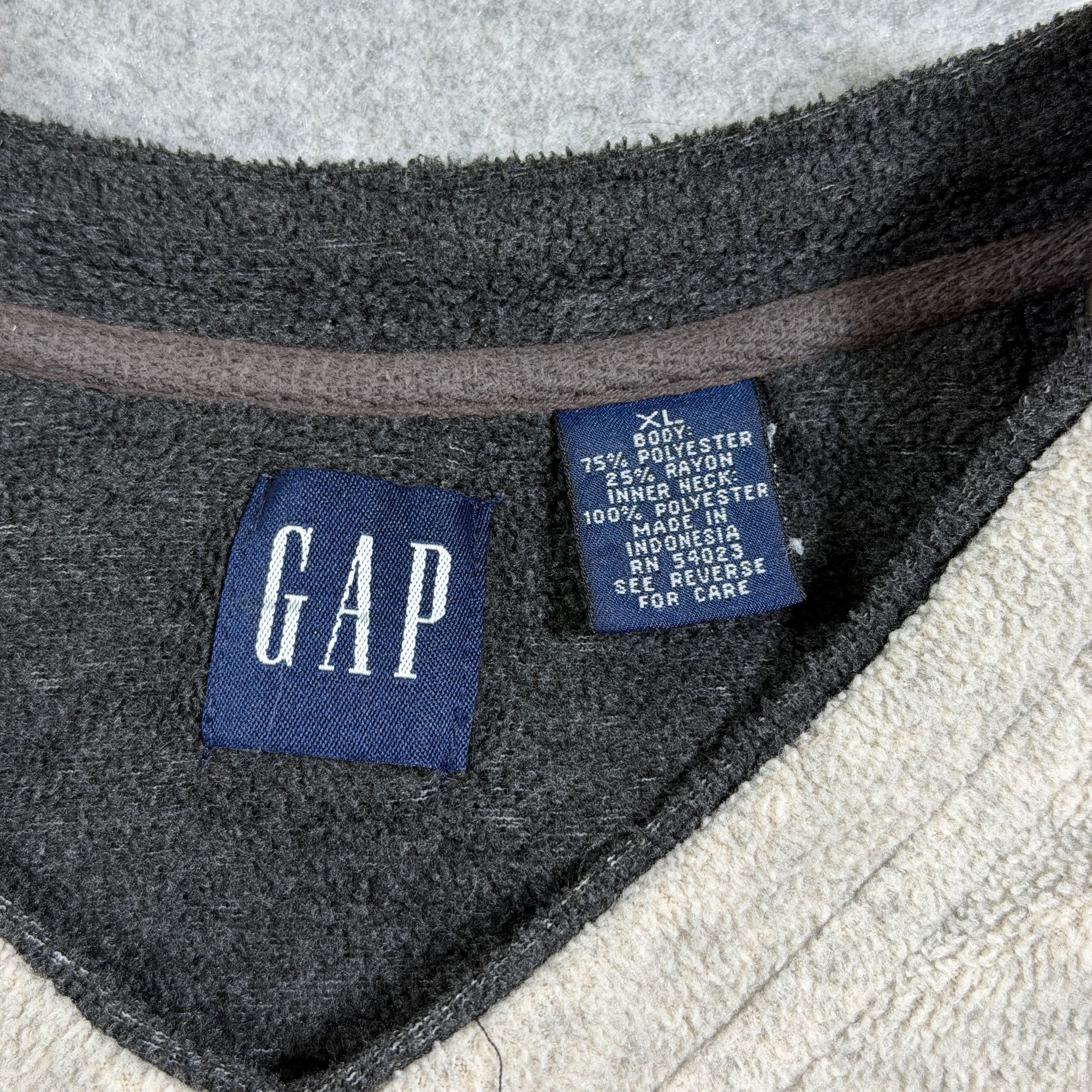Gap Fleece Pullover Sweater Mens XL Tan Oatmeal V Neck Relaxed Fit Heavyweight thumbnail 5