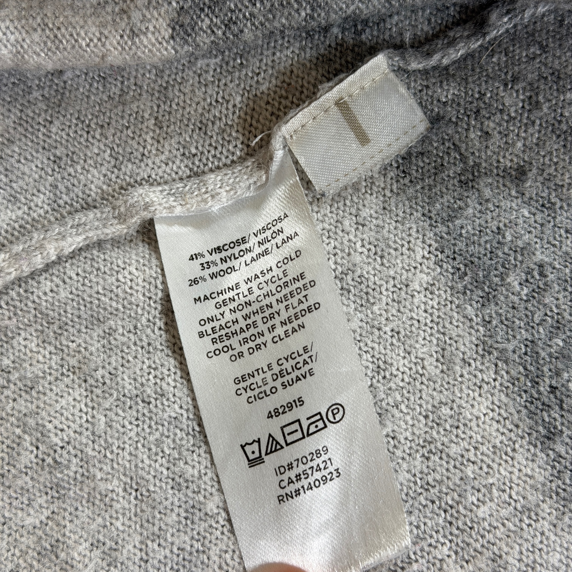 LOFT Open Front Cardigan Sweater Womens XS Cream Gray Striped Wrap Soft Wool thumbnail 10