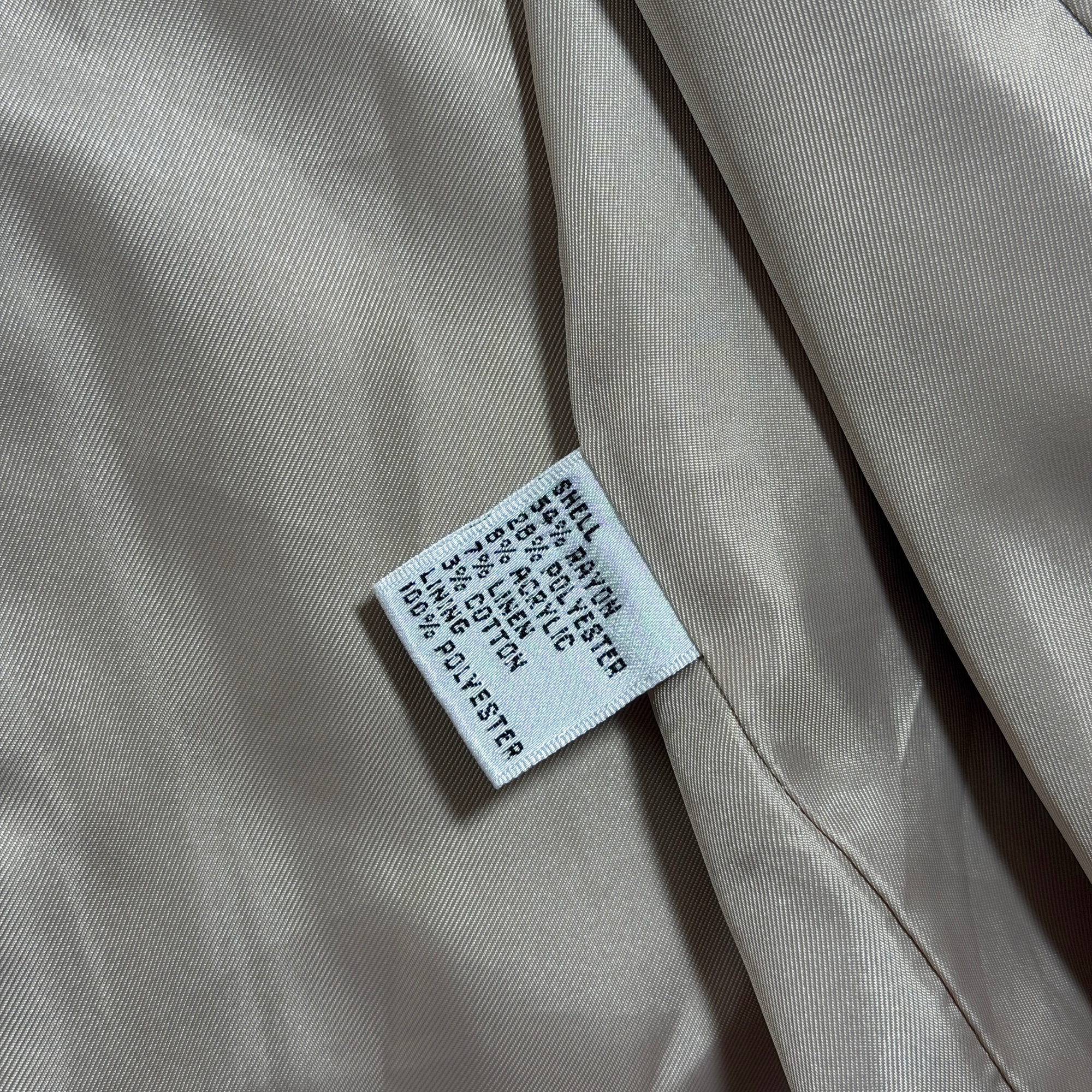 Vintage Talbots Tweed Blazer Jacket Womens 22W Tan Beige Two Button Linen Blend thumbnail 10