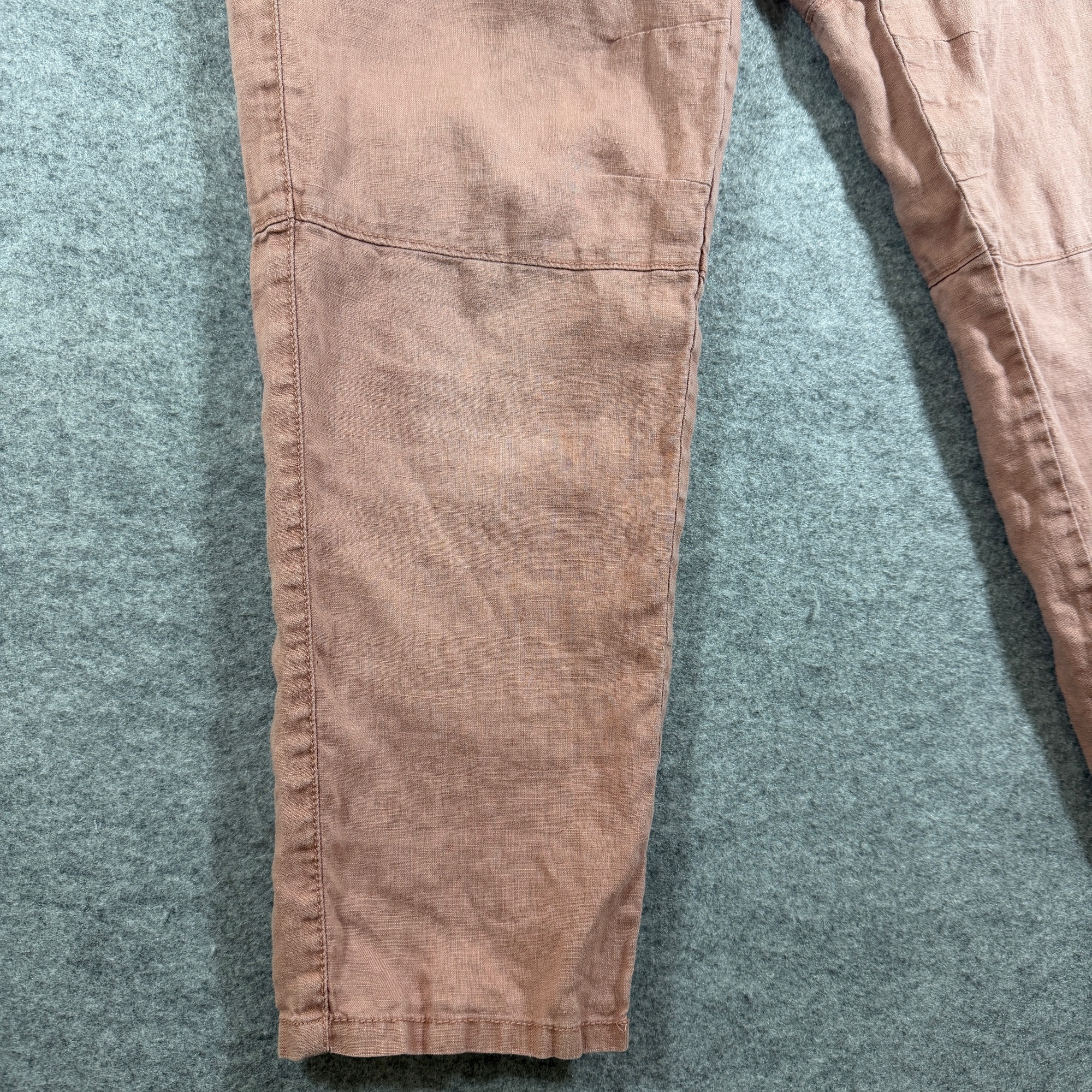 LOFT Linen Pants Womens 6 Mauve Dusty Pink Straight Leg Summer Patch Pockets thumbnail 8