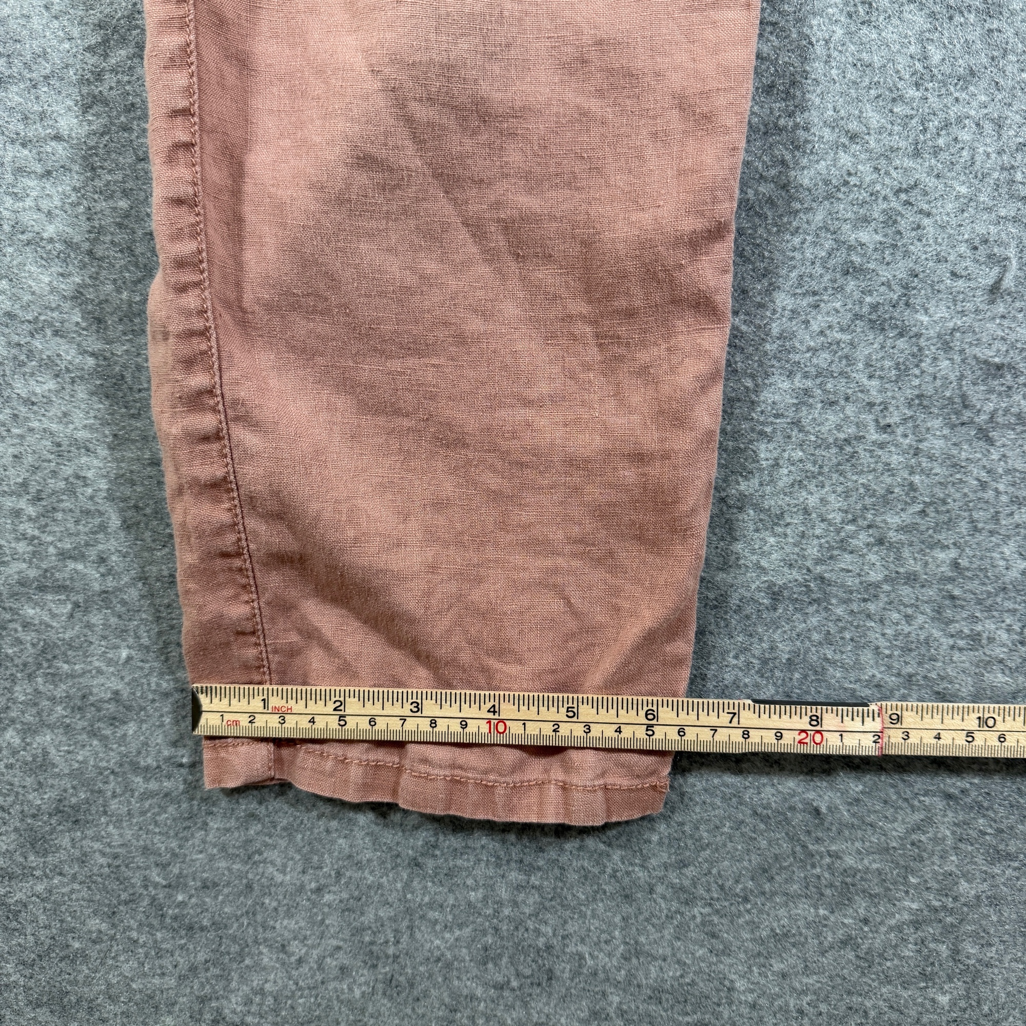 LOFT Linen Pants Womens 6 Mauve Dusty Pink Straight Leg Summer Patch Pockets thumbnail 10