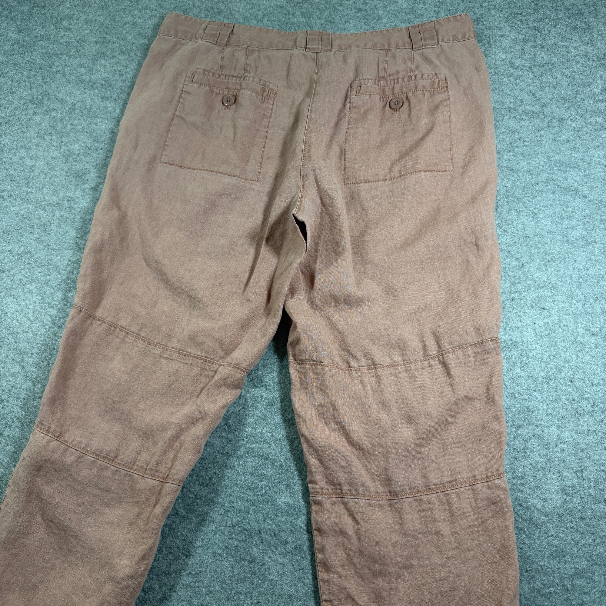 LOFT Linen Pants Womens 6 Mauve Dusty Pink Straight Leg Summer Patch Pockets thumbnail 11