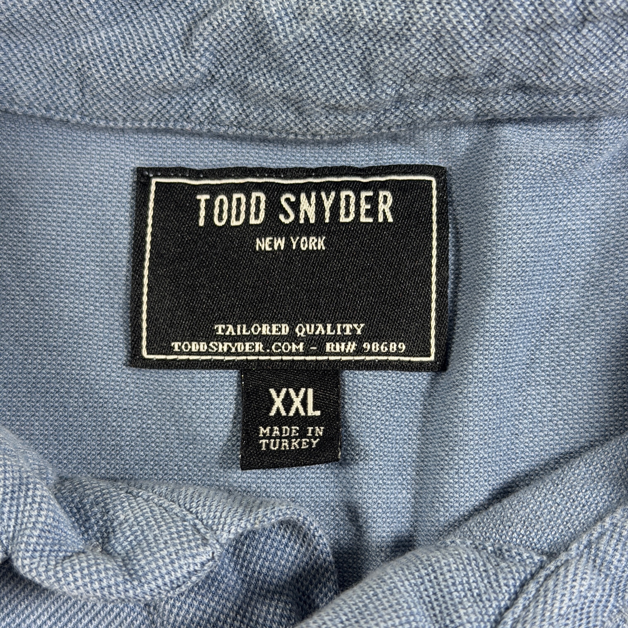 Todd Snyder Casual Polo Shirt Mens XXL Blue Two Button Breathable Relaxed Fit thumbnail 4
