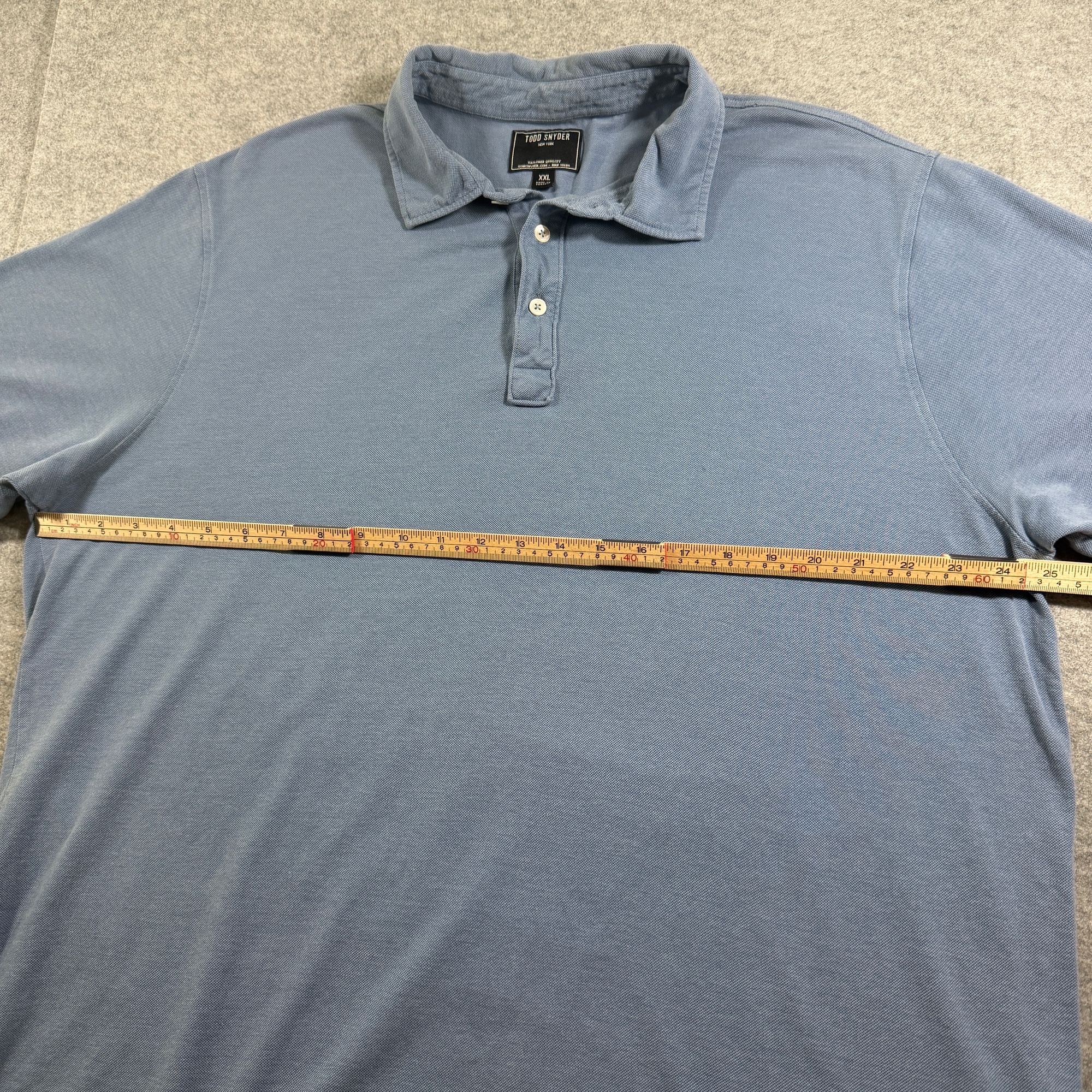 Todd Snyder Casual Polo Shirt Mens XXL Blue Two Button Breathable Relaxed Fit thumbnail 6