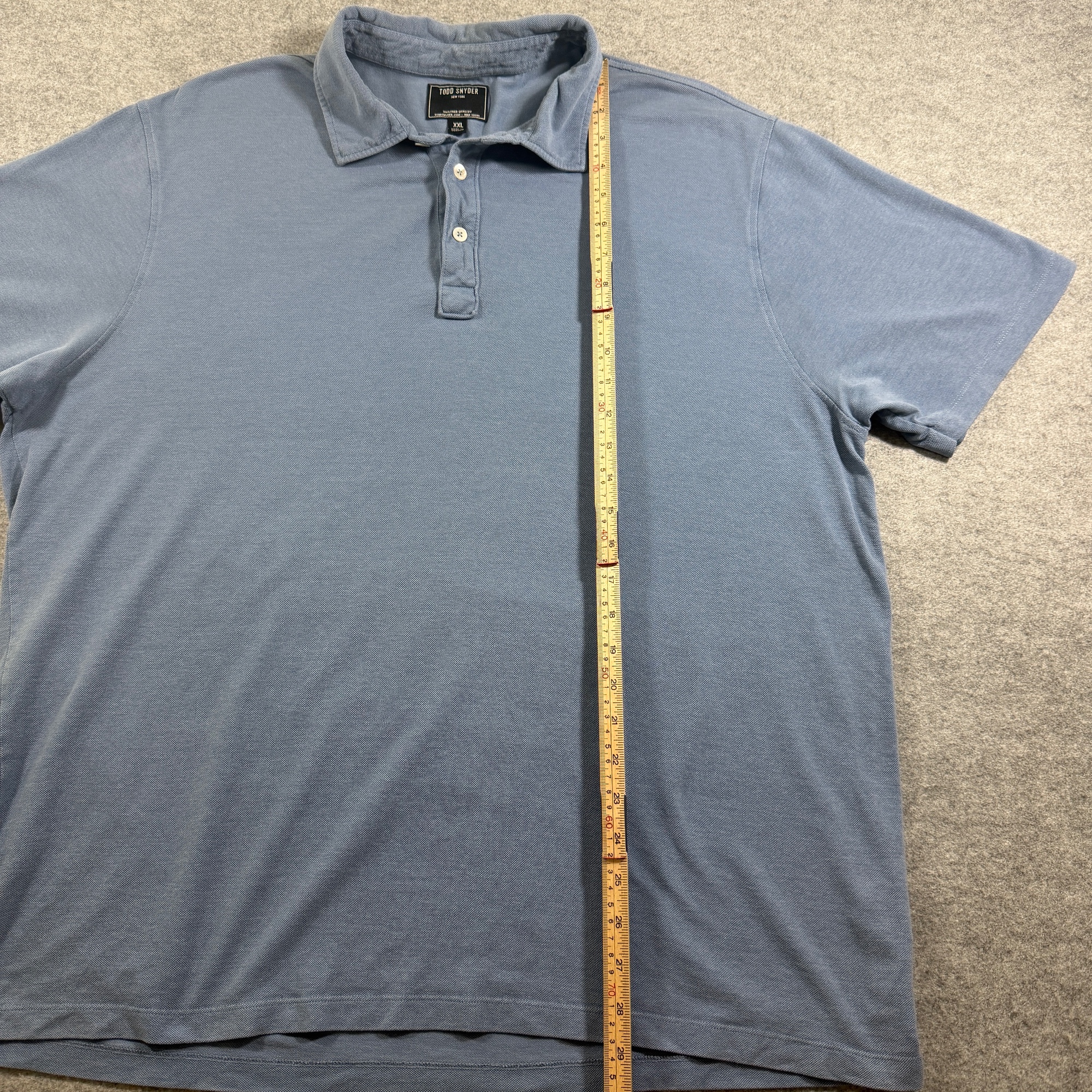 Todd Snyder Casual Polo Shirt Mens XXL Blue Two Button Breathable Relaxed Fit thumbnail 7