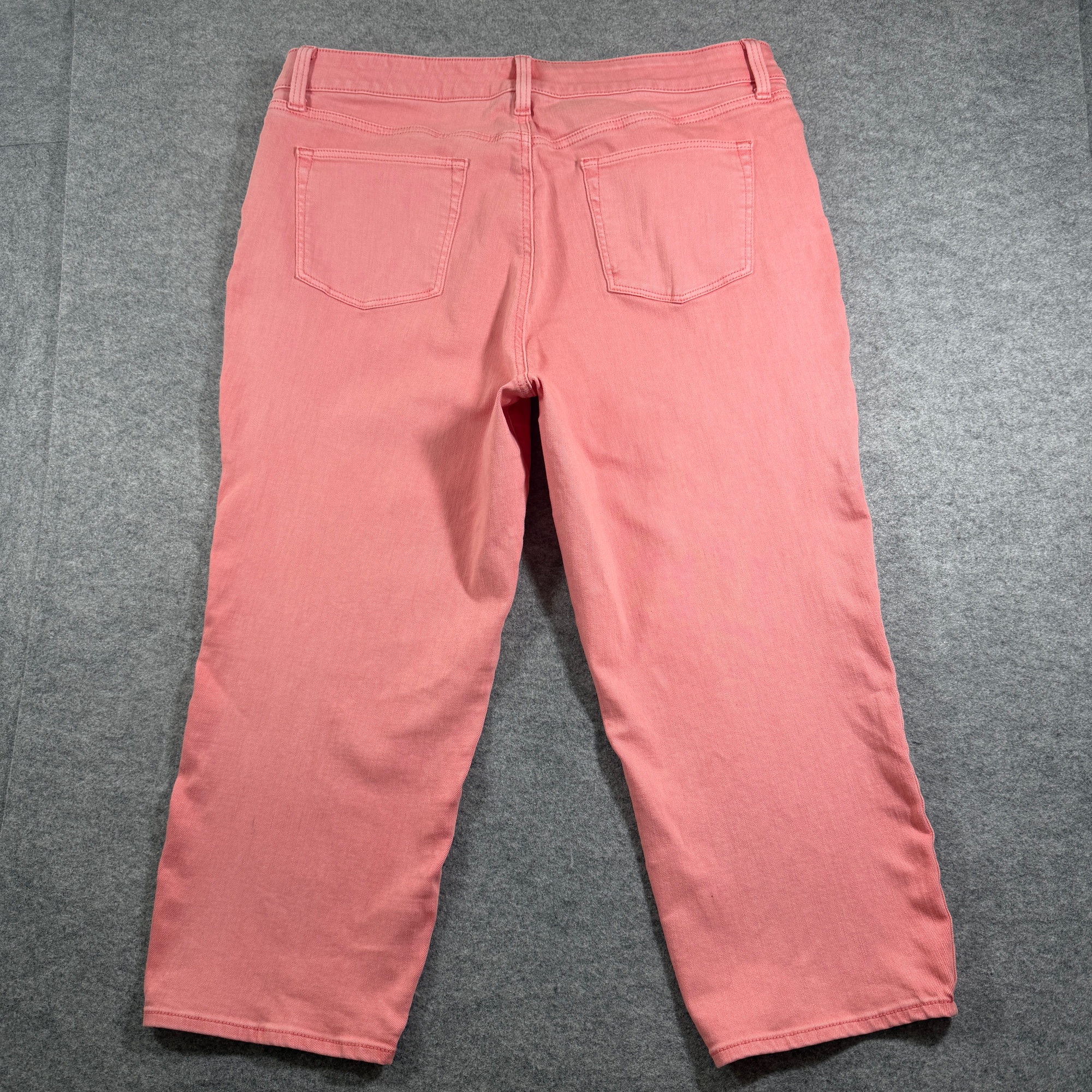 Talbots Straight Crop Capri Pants Womens 16P Coral Pink Cotton Stretch Zip Fly thumbnail 2