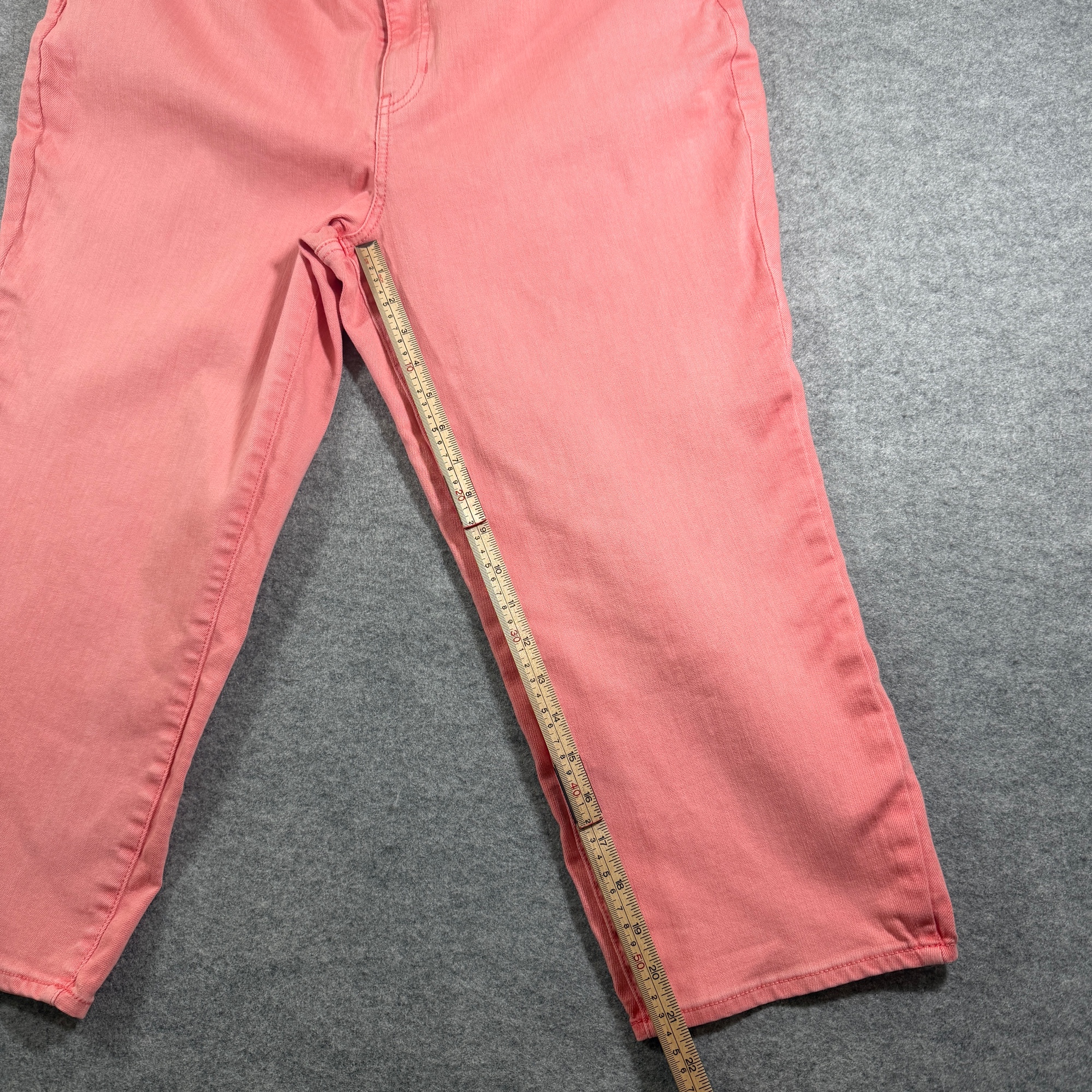 Talbots Straight Crop Capri Pants Womens 16P Coral Pink Cotton Stretch Zip Fly thumbnail 6