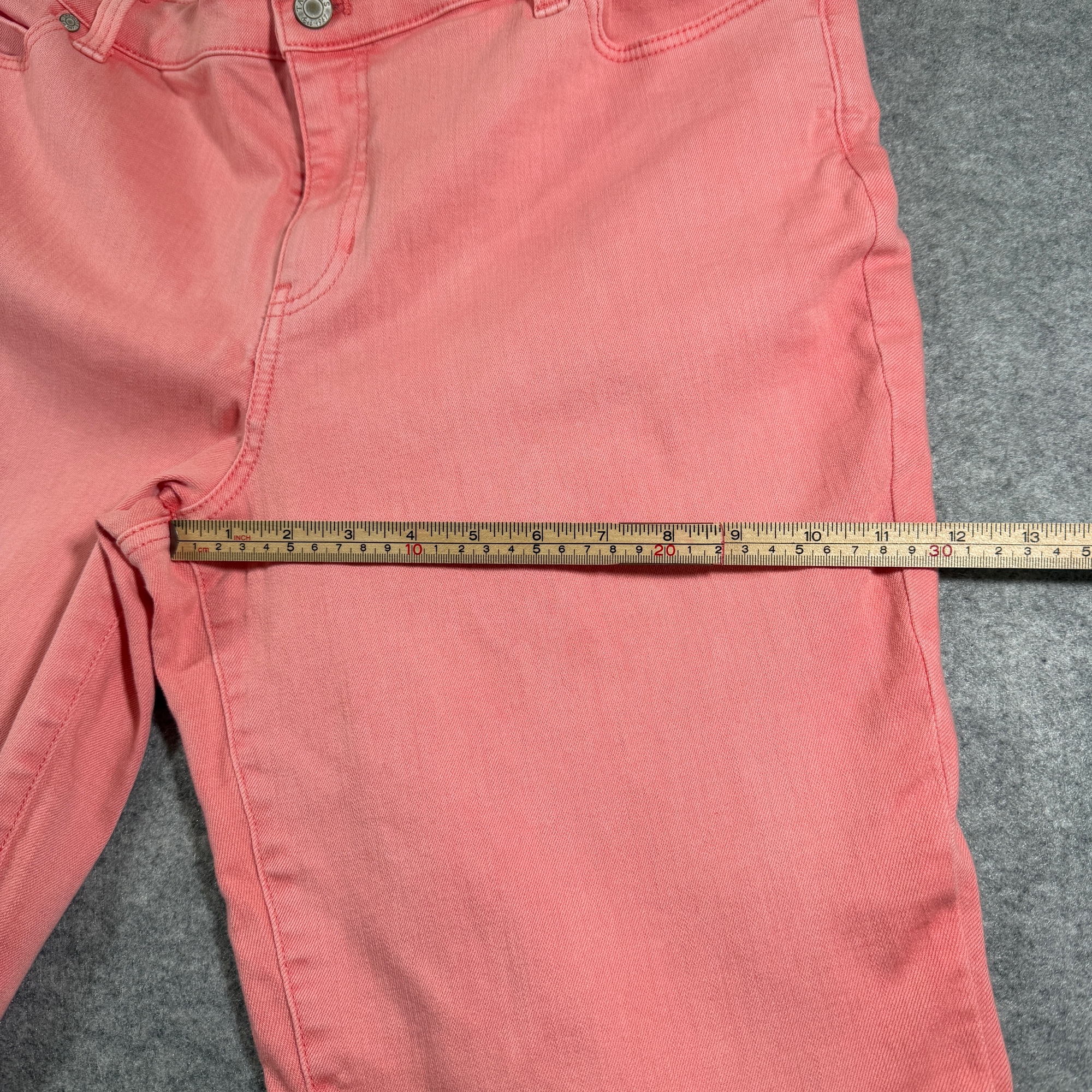Talbots Straight Crop Capri Pants Womens 16P Coral Pink Cotton Stretch Zip Fly thumbnail 8