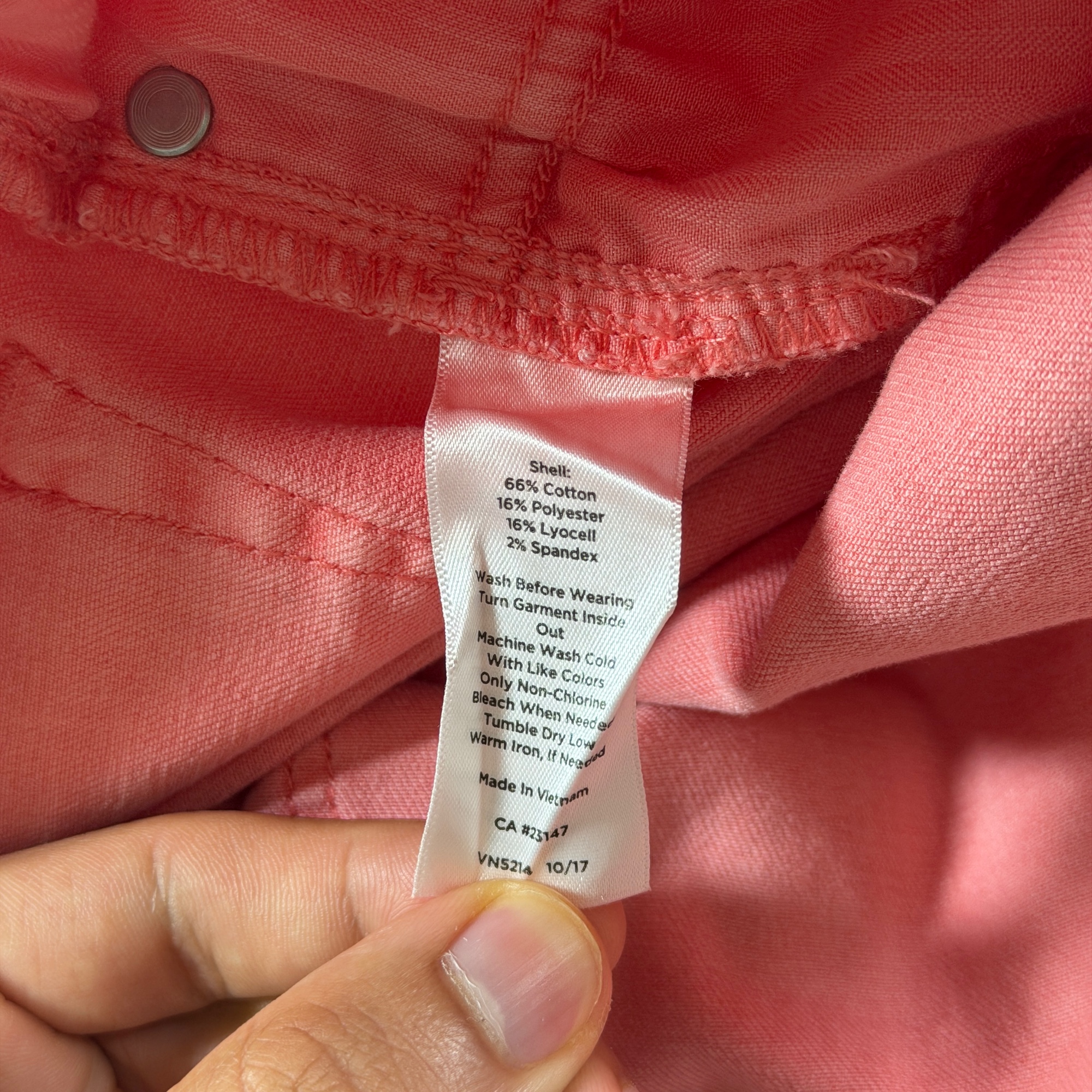 Talbots Straight Crop Capri Pants Womens 16P Coral Pink Cotton Stretch Zip Fly thumbnail 10