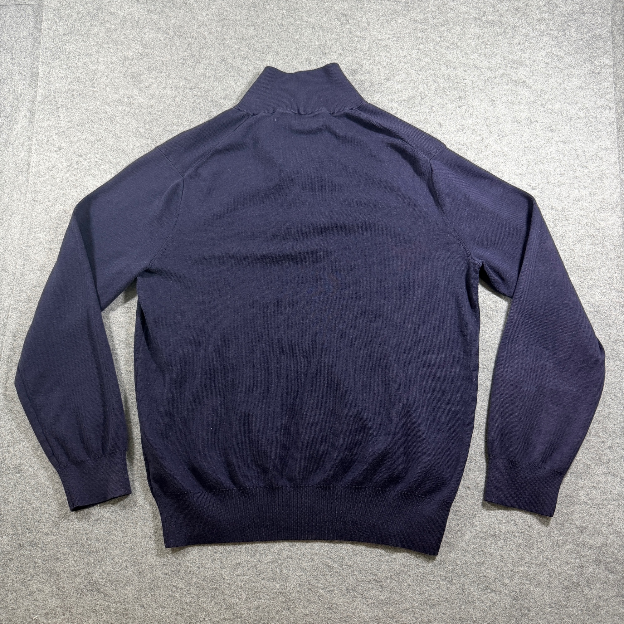 Polo Ralph Lauren Quarter Zip Sweater Mens L Navy Pima Cotton Pony Logo Preppy thumbnail 2