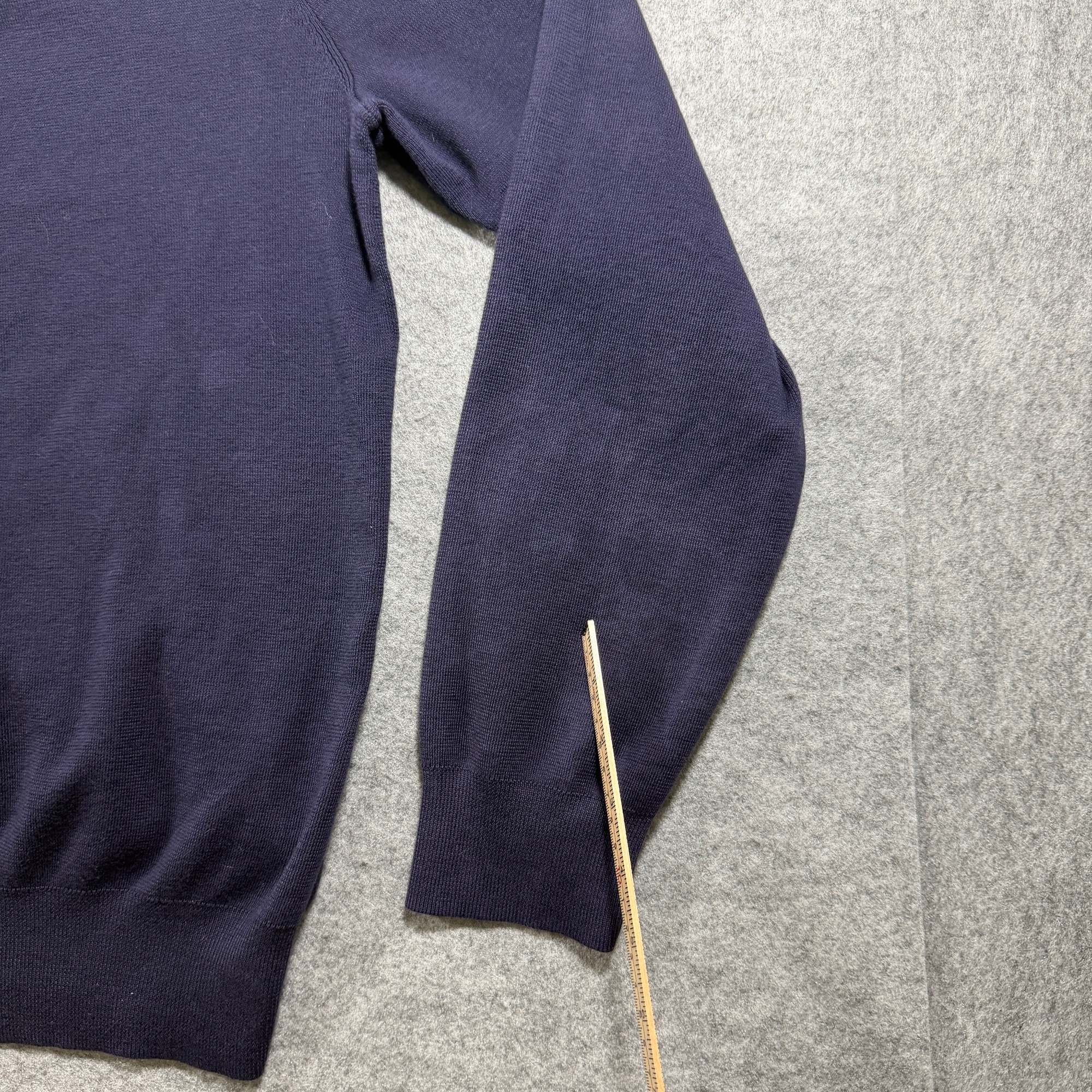 Polo Ralph Lauren Quarter Zip Sweater Mens L Navy Pima Cotton Pony Logo Preppy thumbnail 3