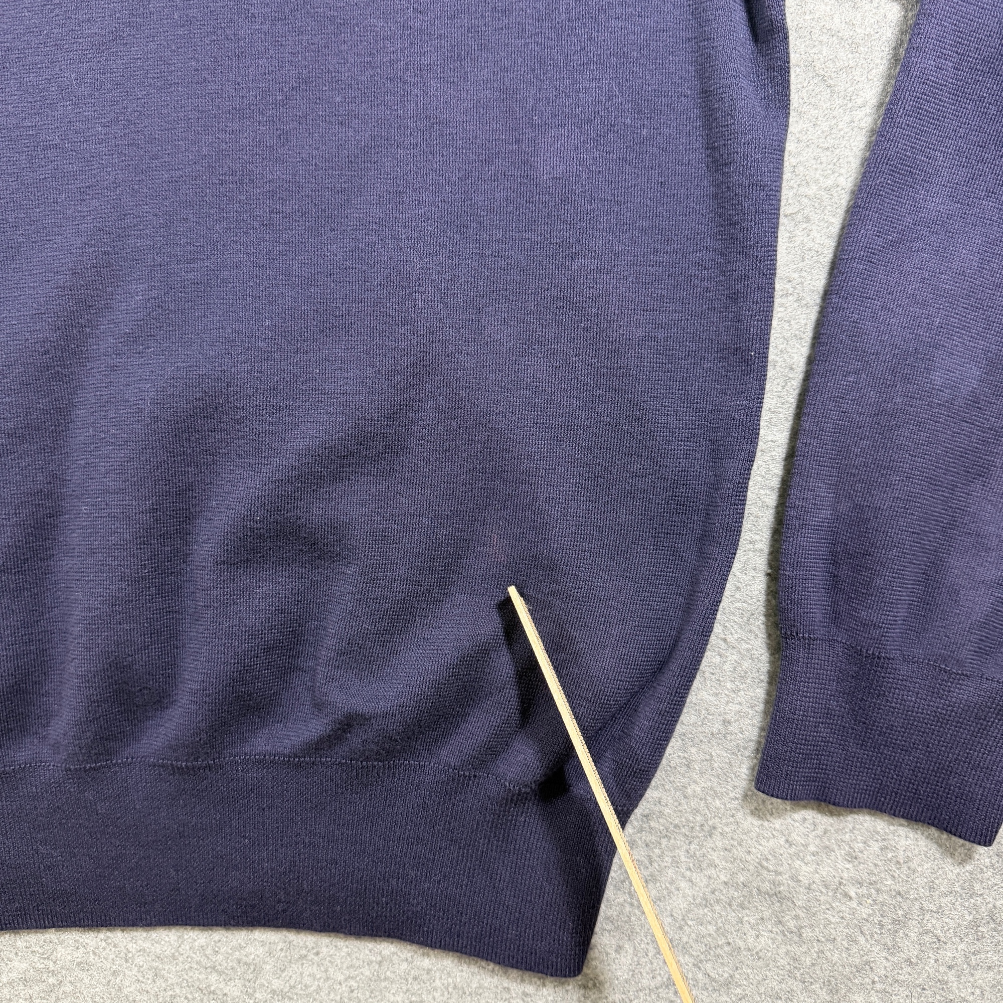 Polo Ralph Lauren Quarter Zip Sweater Mens L Navy Pima Cotton Pony Logo Preppy thumbnail 4