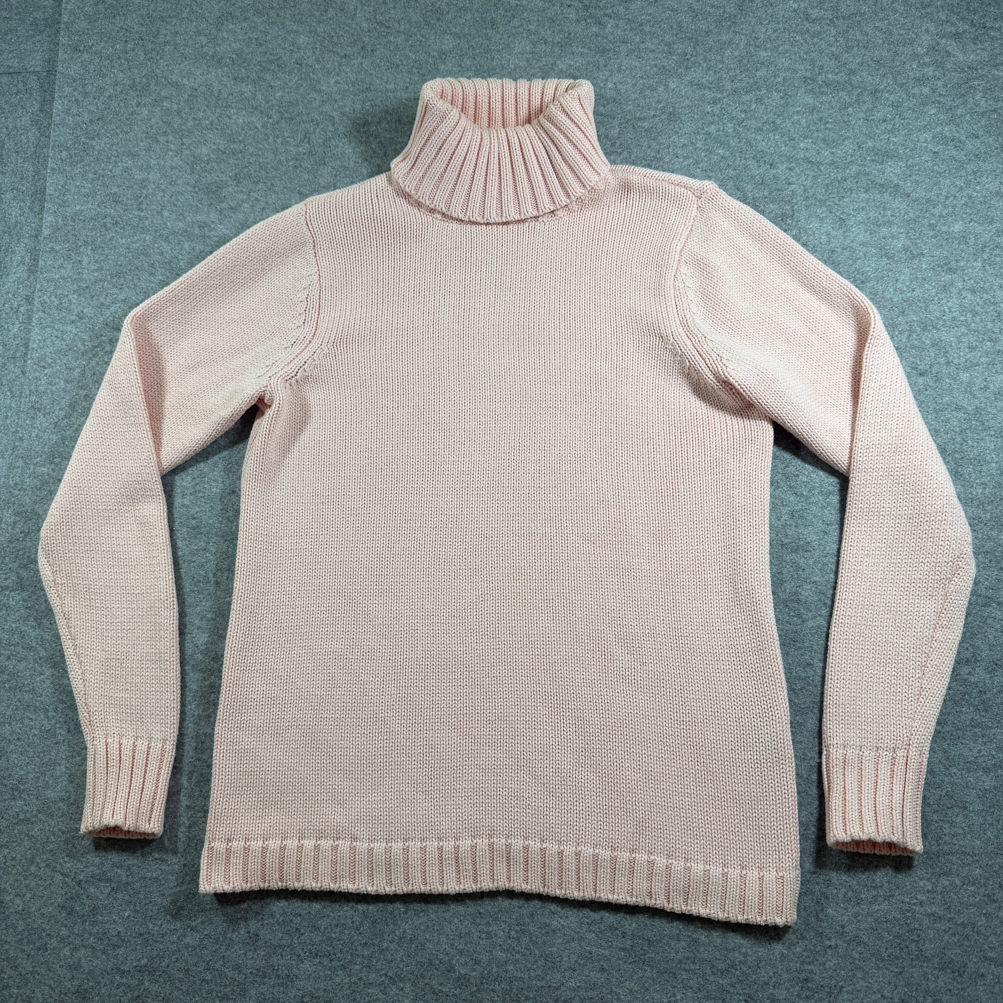 Philosophy Republic Turtleneck Sweater Womens M Light Pink Cotton Chunky Knit