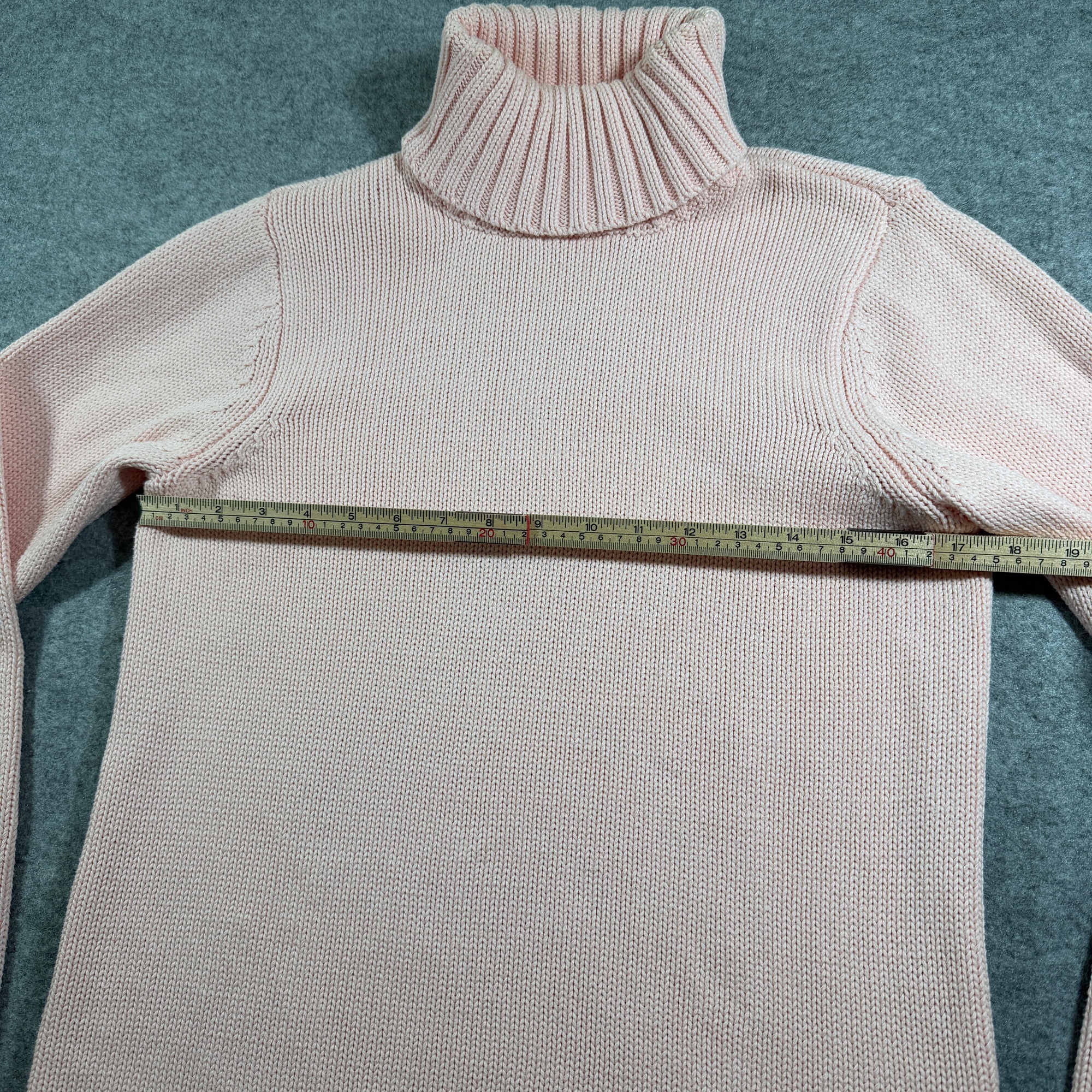 Philosophy Republic Turtleneck Sweater Womens M Light Pink Cotton Chunky Knit thumbnail 5