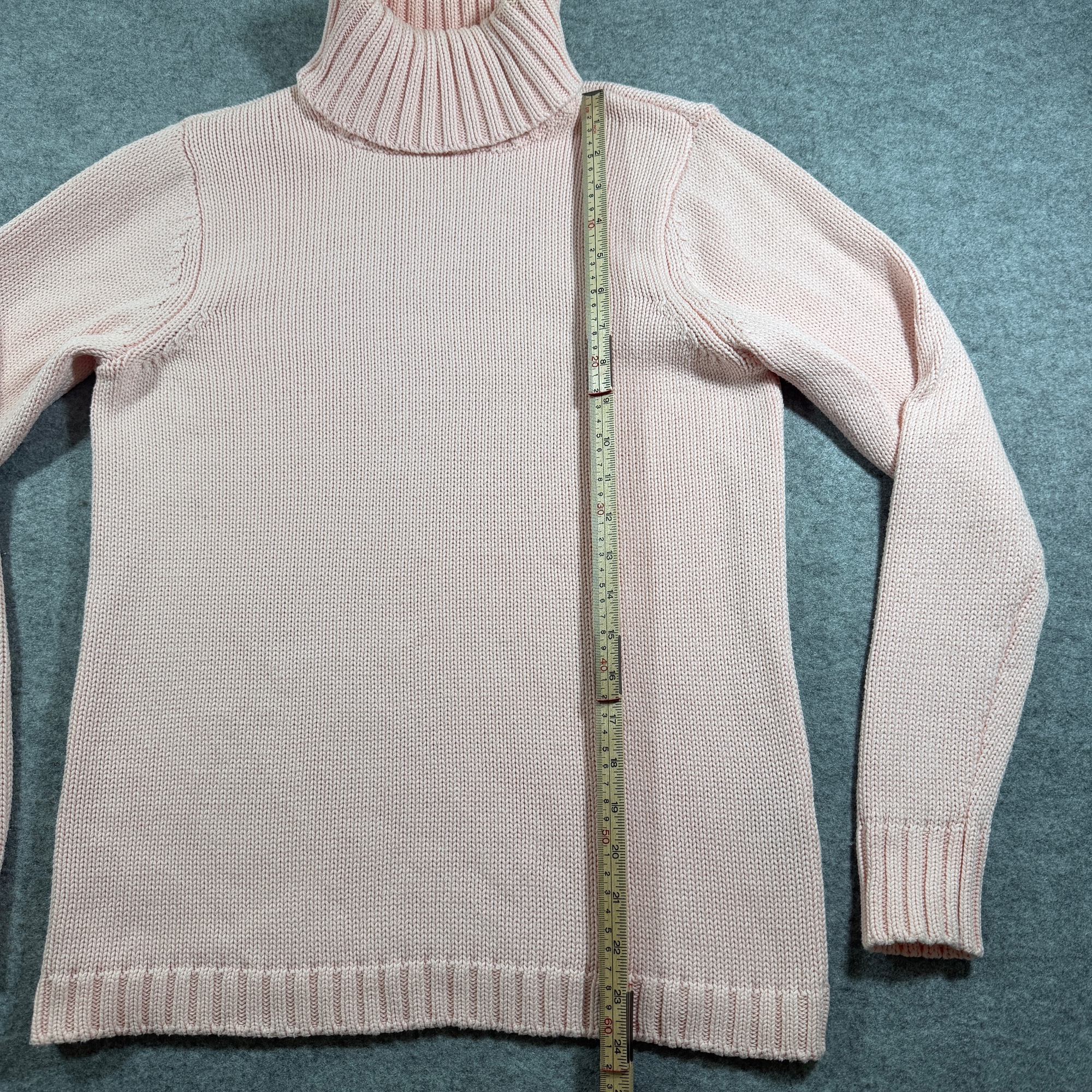 Philosophy Republic Turtleneck Sweater Womens M Light Pink Cotton Chunky Knit thumbnail 6