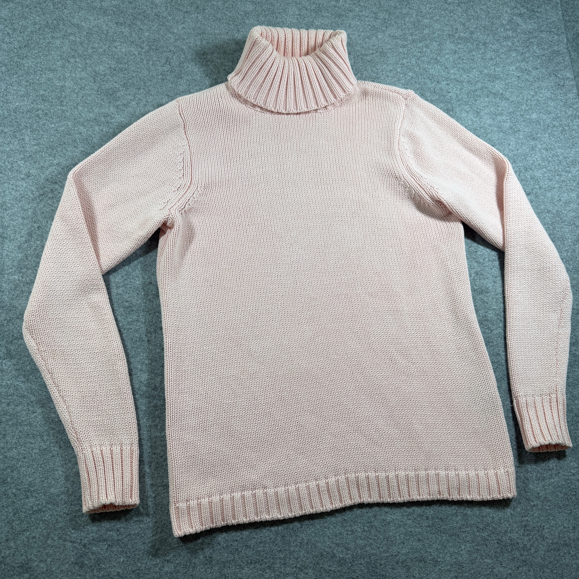 Philosophy Republic Turtleneck Sweater Womens M Light Pink Cotton Chunky Knit thumbnail 9