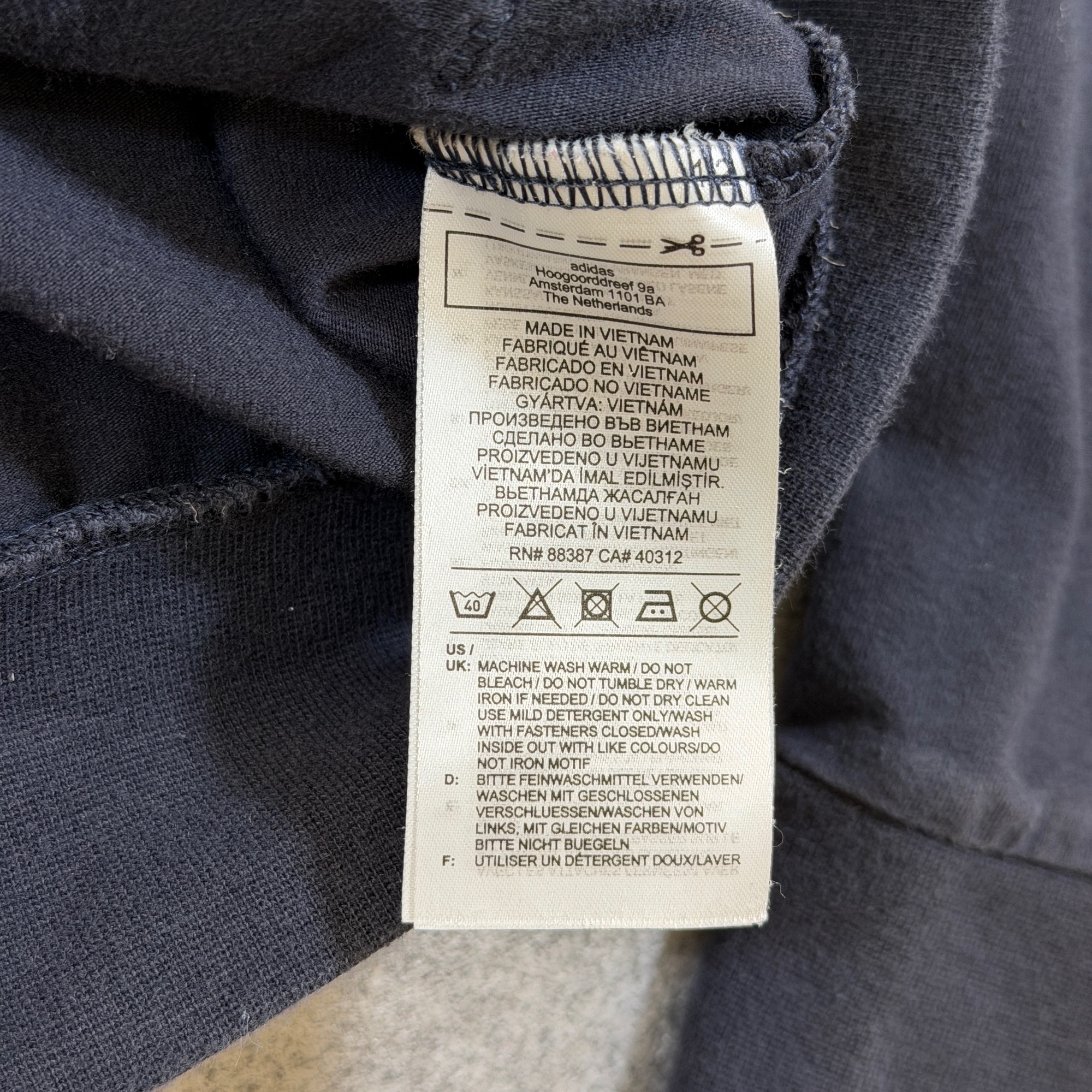 Adidas Full Zip Hoodie Womens XS Navy 3-Stripe Drawstring Kangaroo Pocket Cotton thumbnail 9