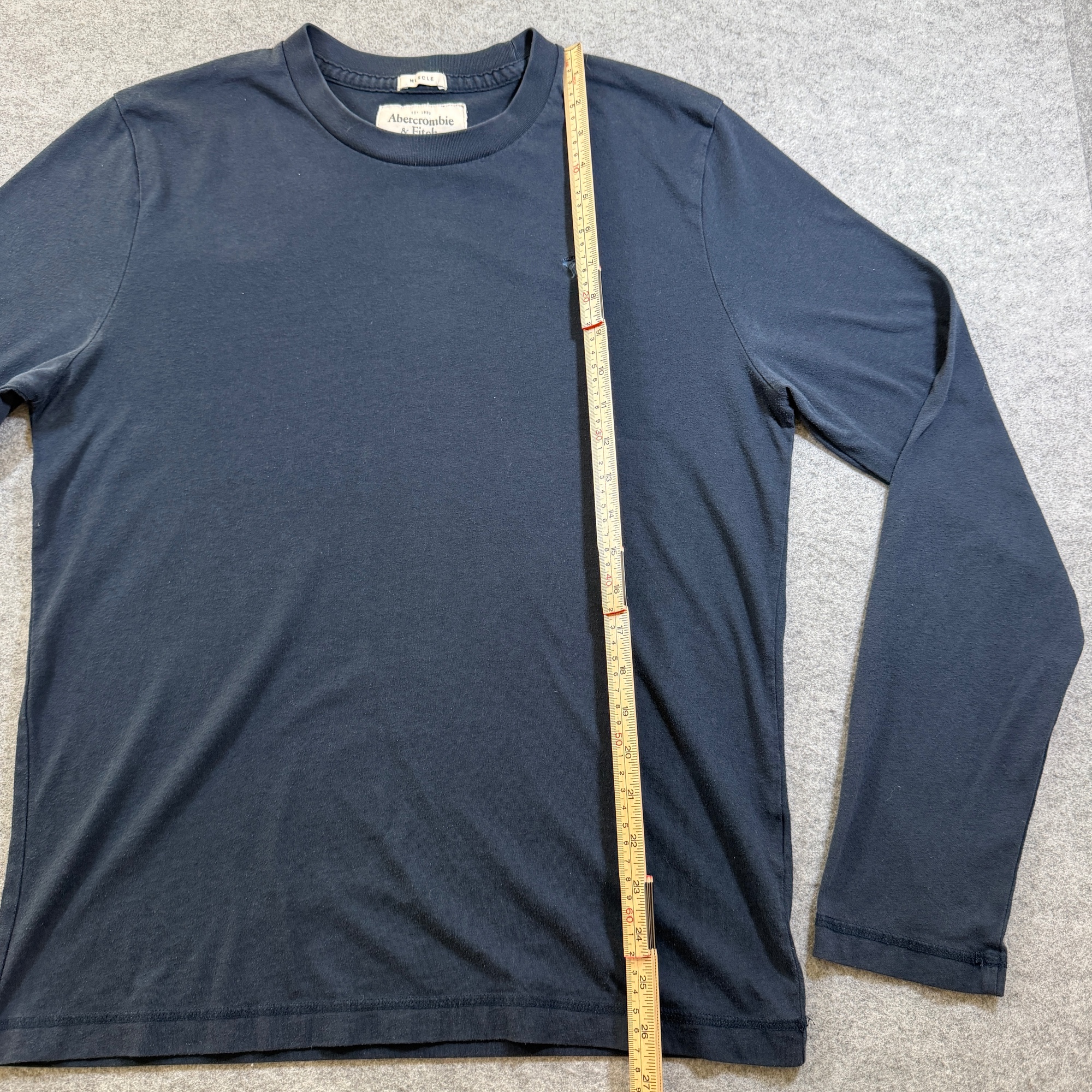 Abercrombie & Fitch Muscle Tee Mens M Navy Long Sleeve Crew Neck Moose Logo thumbnail 8