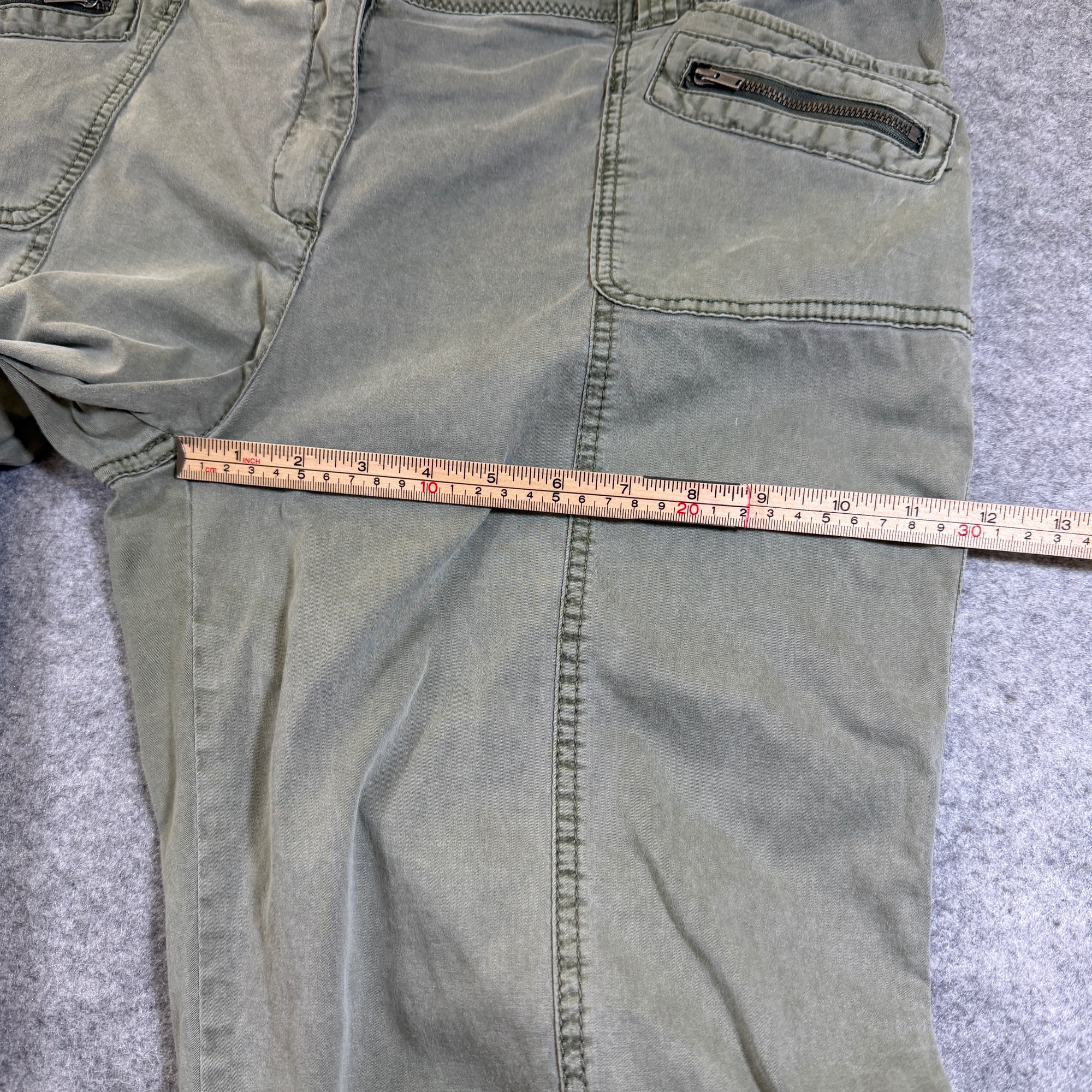 Chicos Pants Womens 2 (L) Olive Green Stretch Zip Pockets Straight Leg Casual thumbnail 8