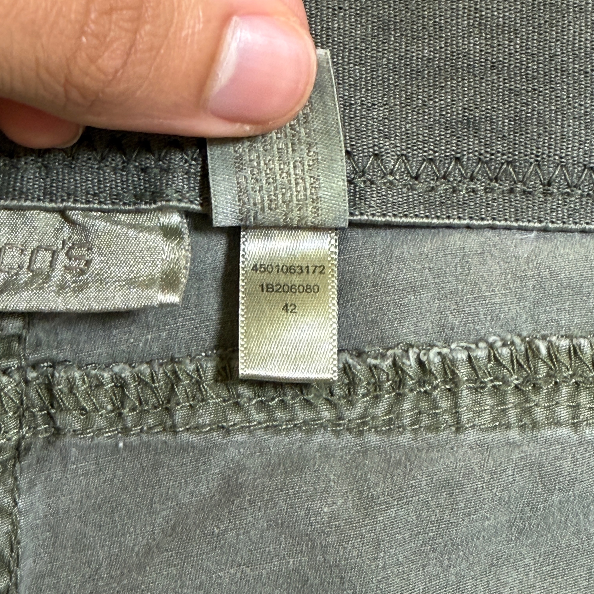 Chicos Pants Womens 2 (L) Olive Green Stretch Zip Pockets Straight Leg Casual thumbnail 10