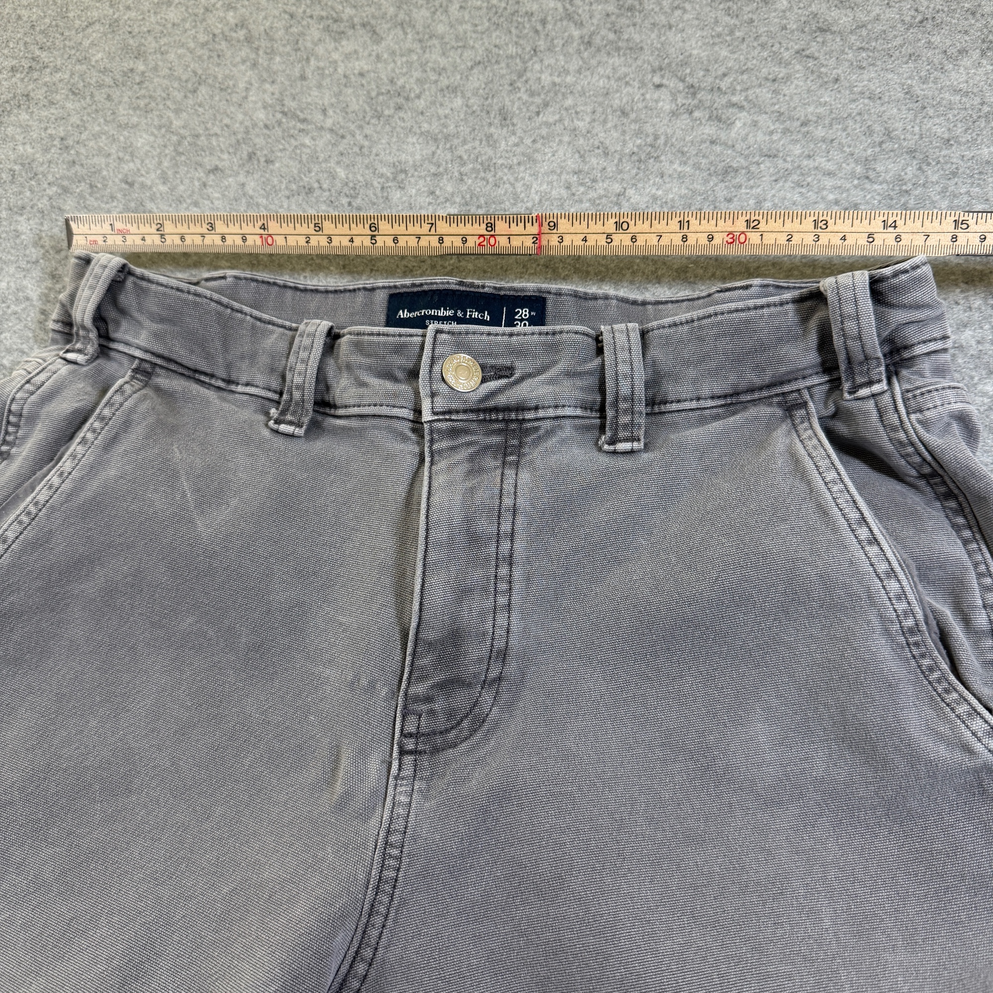 Abercrombie & Fitch Carpenter Pants Womens 28x30 Gray Cargo Utility Stretch thumbnail 8
