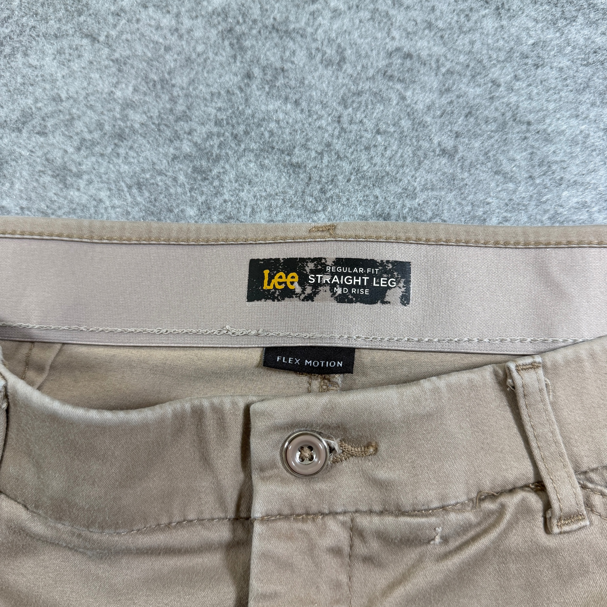 Lee Flex Motion Pants Womens 10 Long Khaki Straight Leg Mid Rise Stretch thumbnail 3