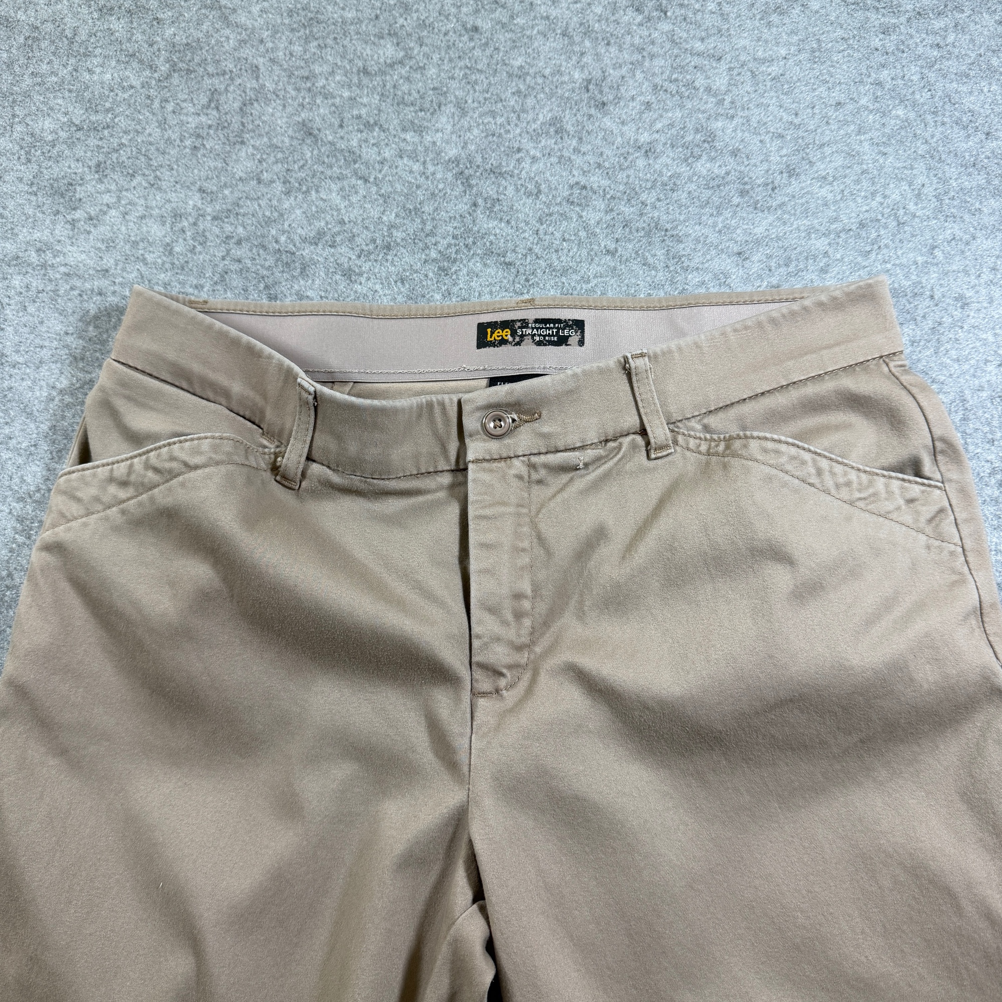Lee Flex Motion Pants Womens 10 Long Khaki Straight Leg Mid Rise Stretch thumbnail 9