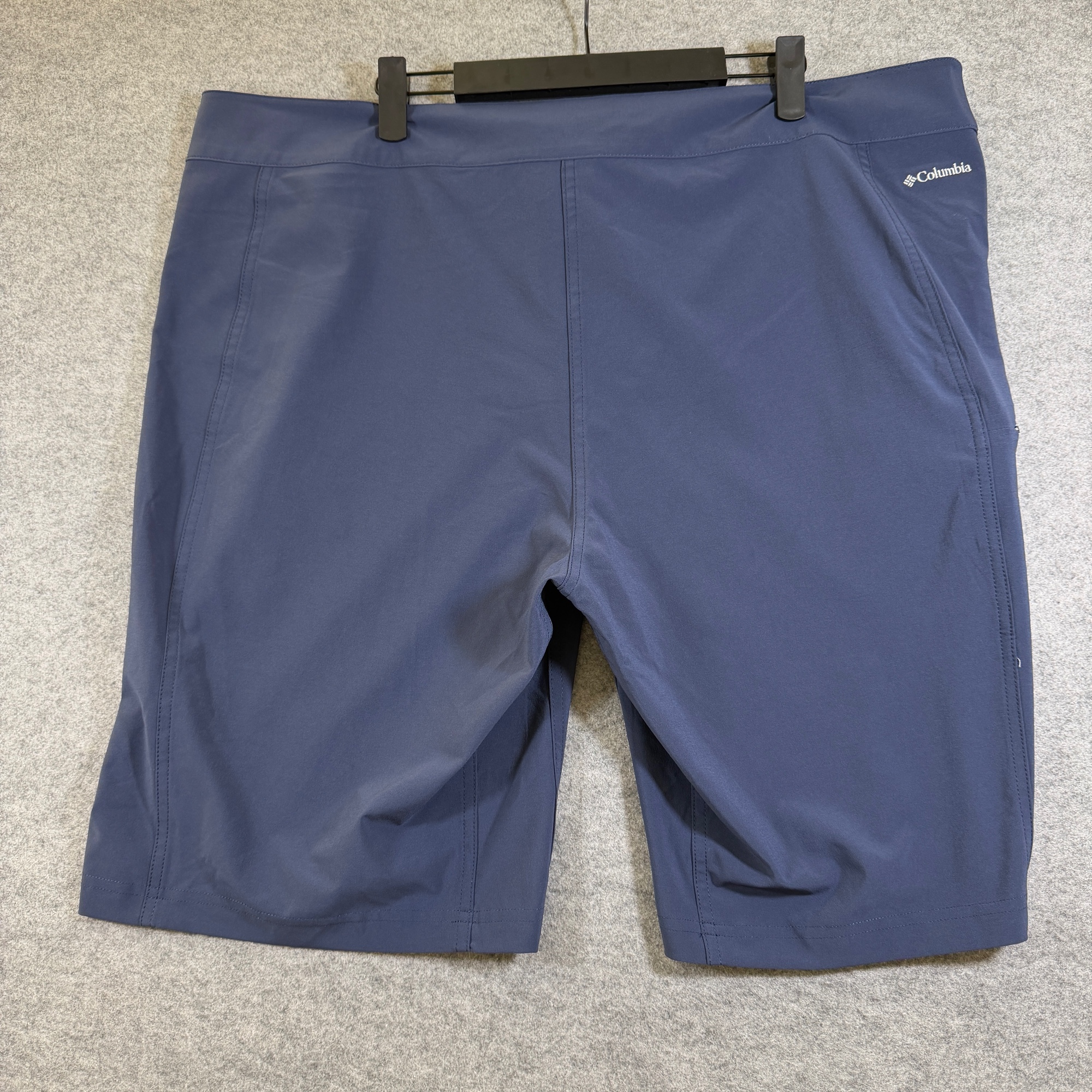 Columbia Swim Shorts Mens XXL Navy Blue Boardshort Elastic Waist Side Zip Pocket