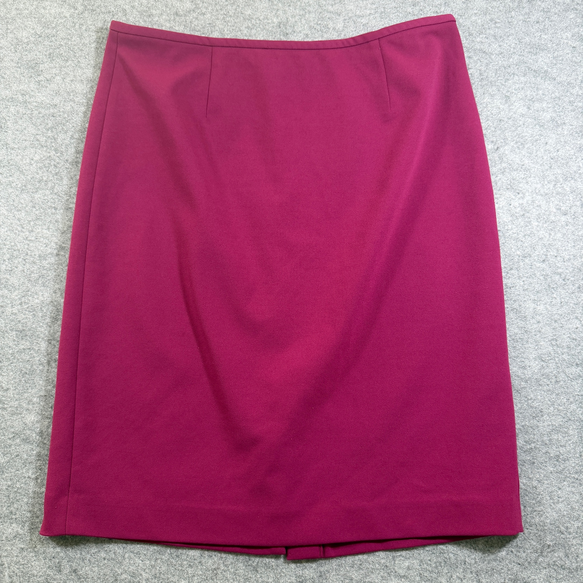 Calvin Klein Pencil Skirt Womens 12 Magenta Fuchsia Stretch Back Zip Straight
