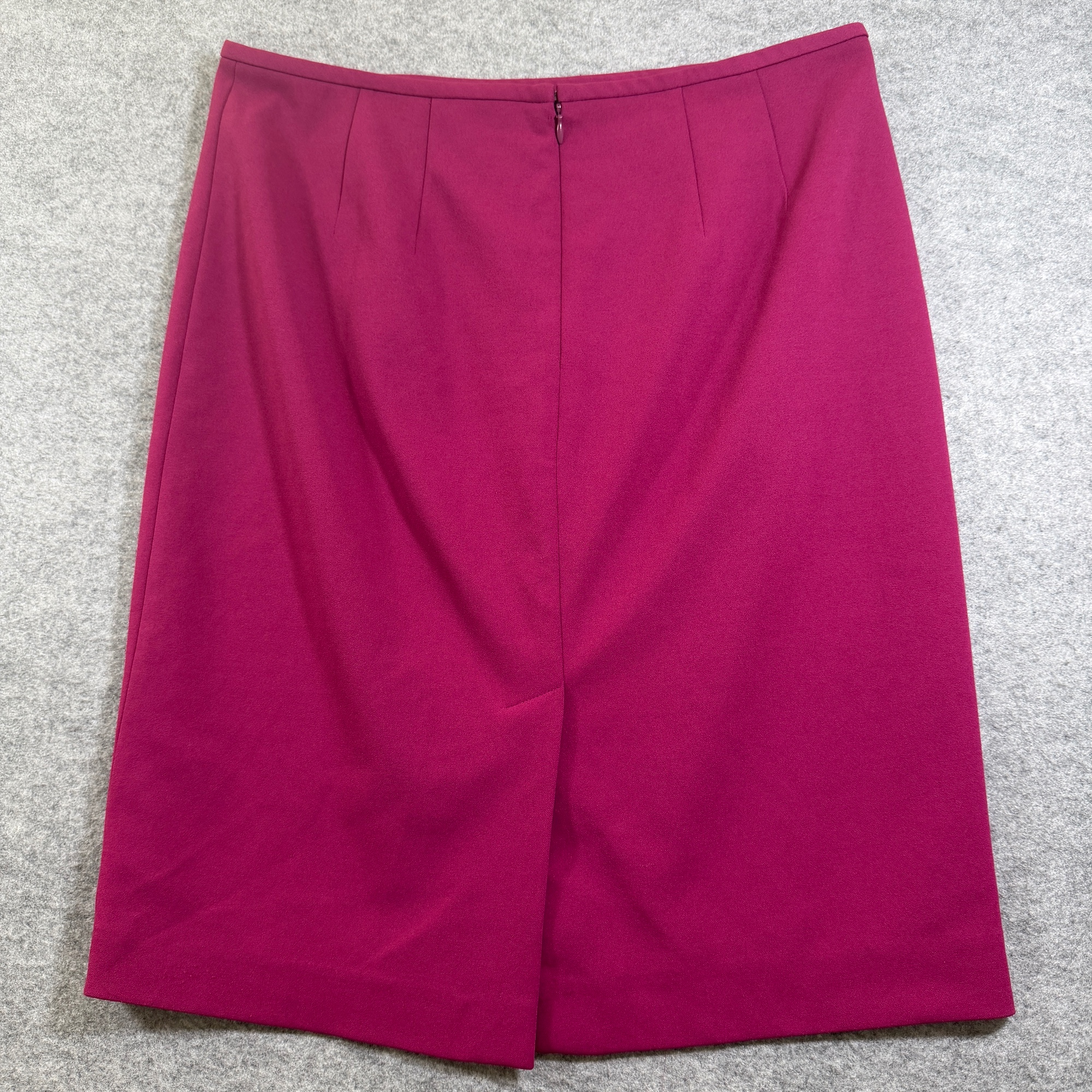 Calvin Klein Pencil Skirt Womens 12 Magenta Fuchsia Stretch Back Zip Straight thumbnail 2