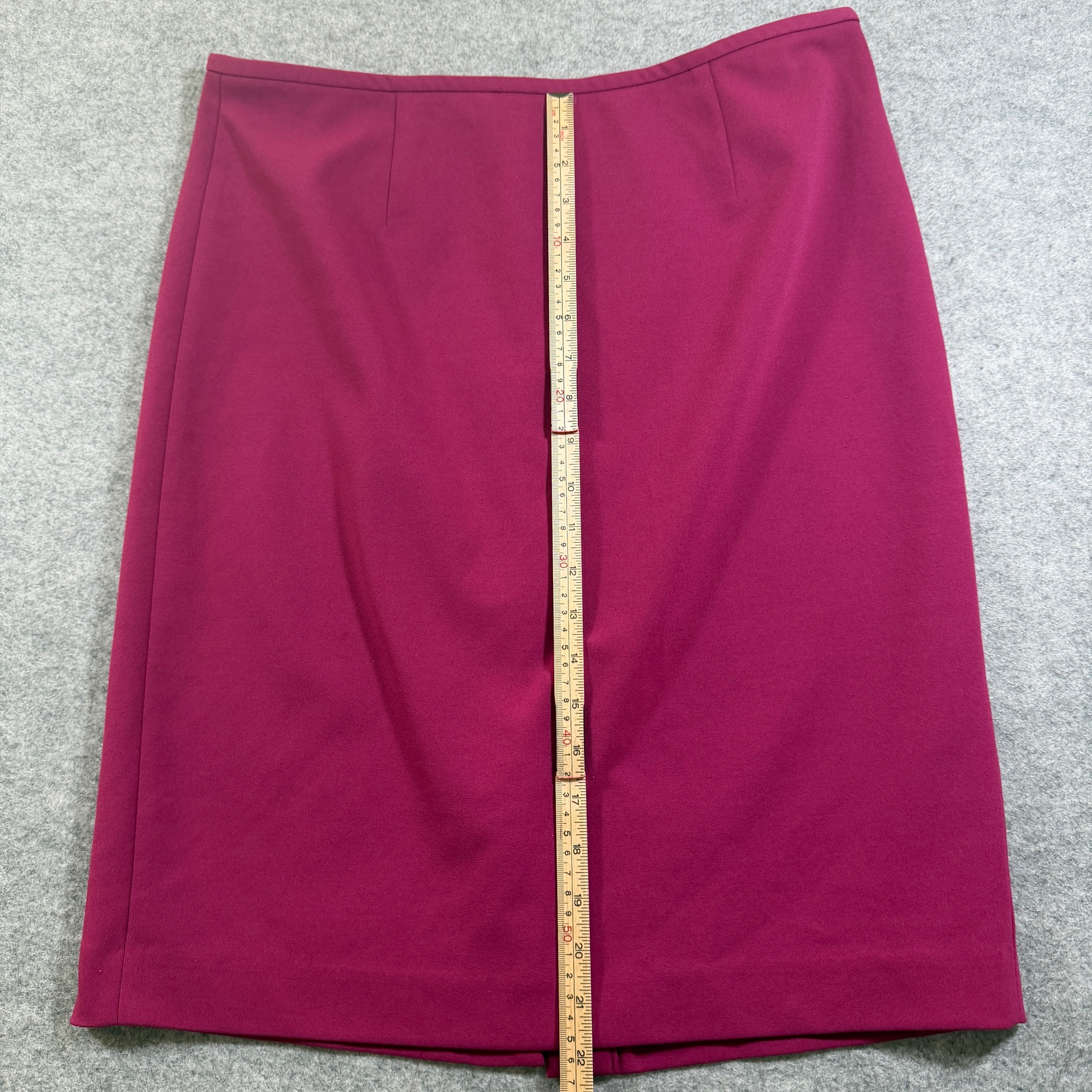 Calvin Klein Pencil Skirt Womens 12 Magenta Fuchsia Stretch Back Zip Straight thumbnail 6