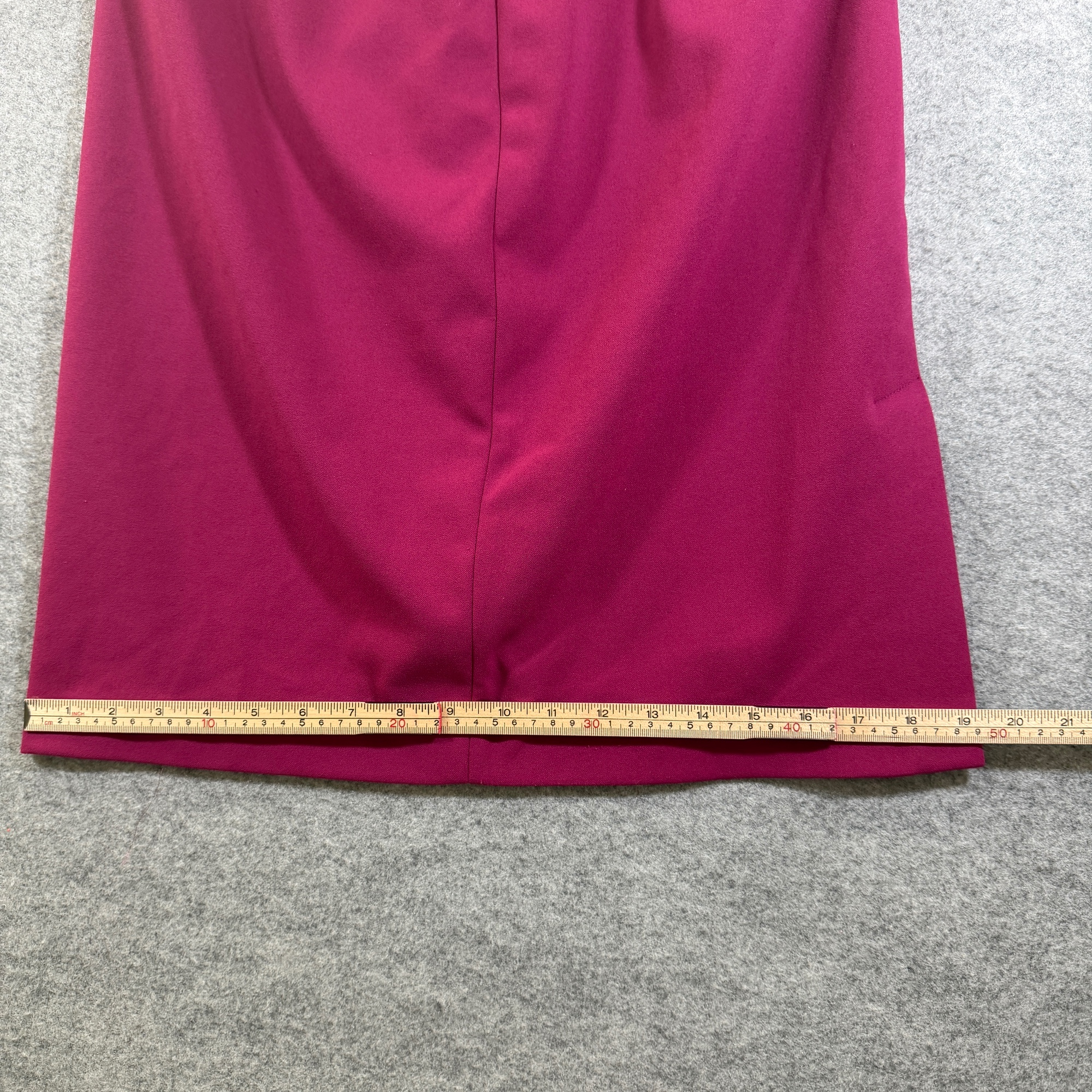 Calvin Klein Pencil Skirt Womens 12 Magenta Fuchsia Stretch Back Zip Straight thumbnail 7