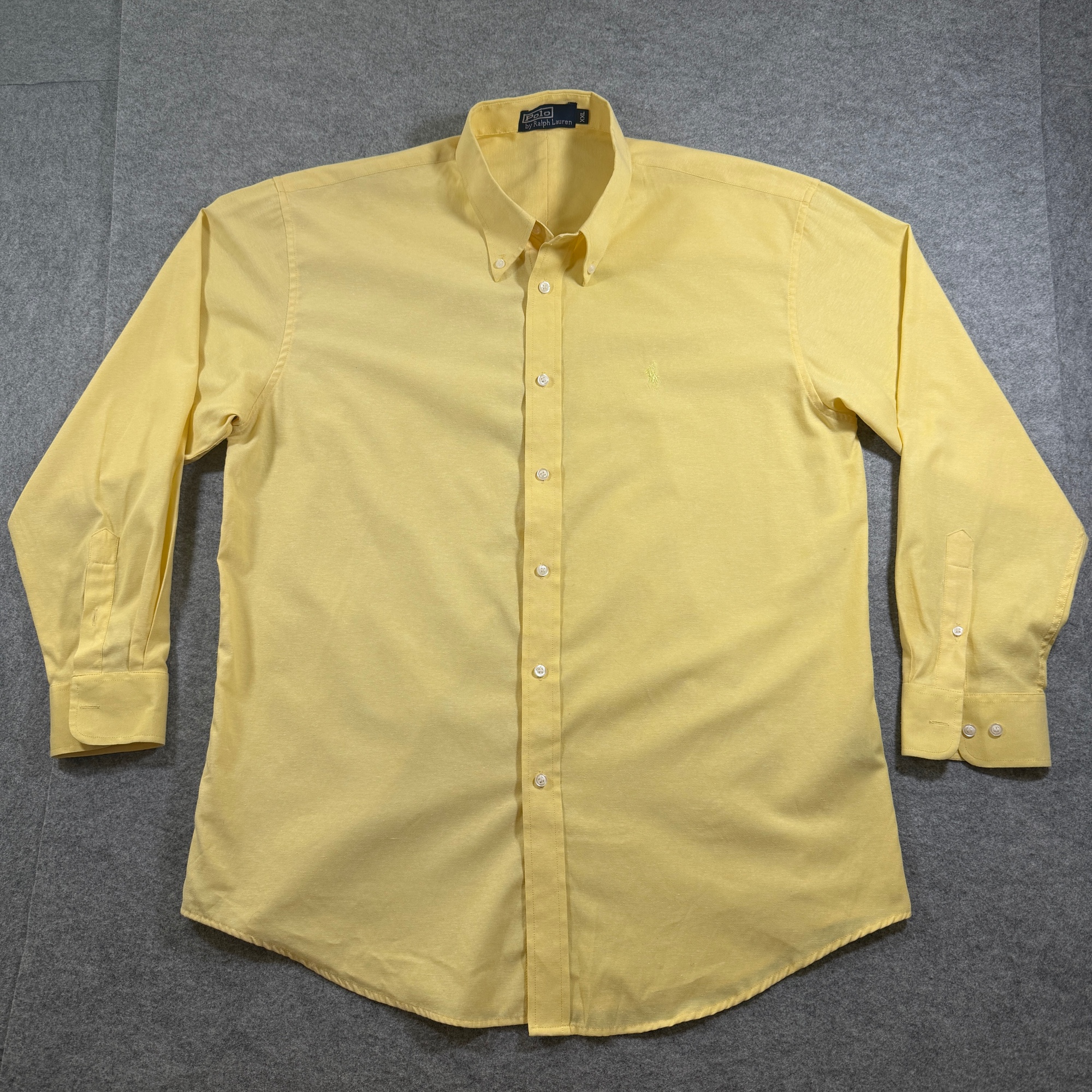 Vintage Polo Ralph Lauren Button Down Shirt Mens XXL Yellow Classic Fit Cotton