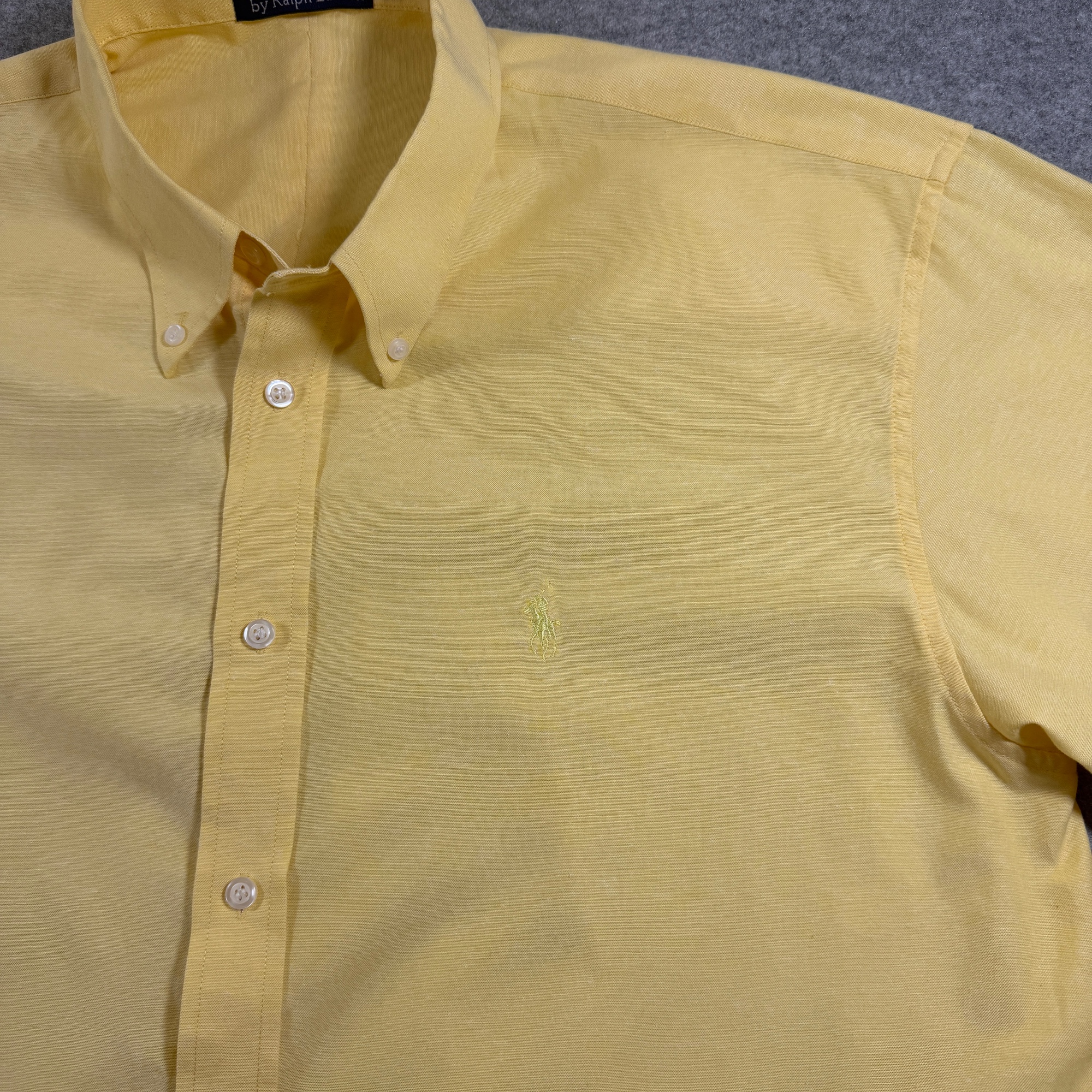 Vintage Polo Ralph Lauren Button Down Shirt Mens XXL Yellow Classic Fit Cotton thumbnail 3