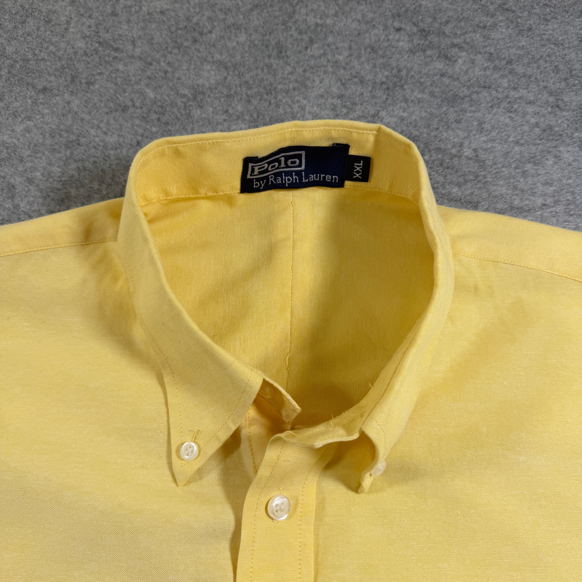 Vintage Polo Ralph Lauren Button Down Shirt Mens XXL Yellow Classic Fit Cotton thumbnail 4
