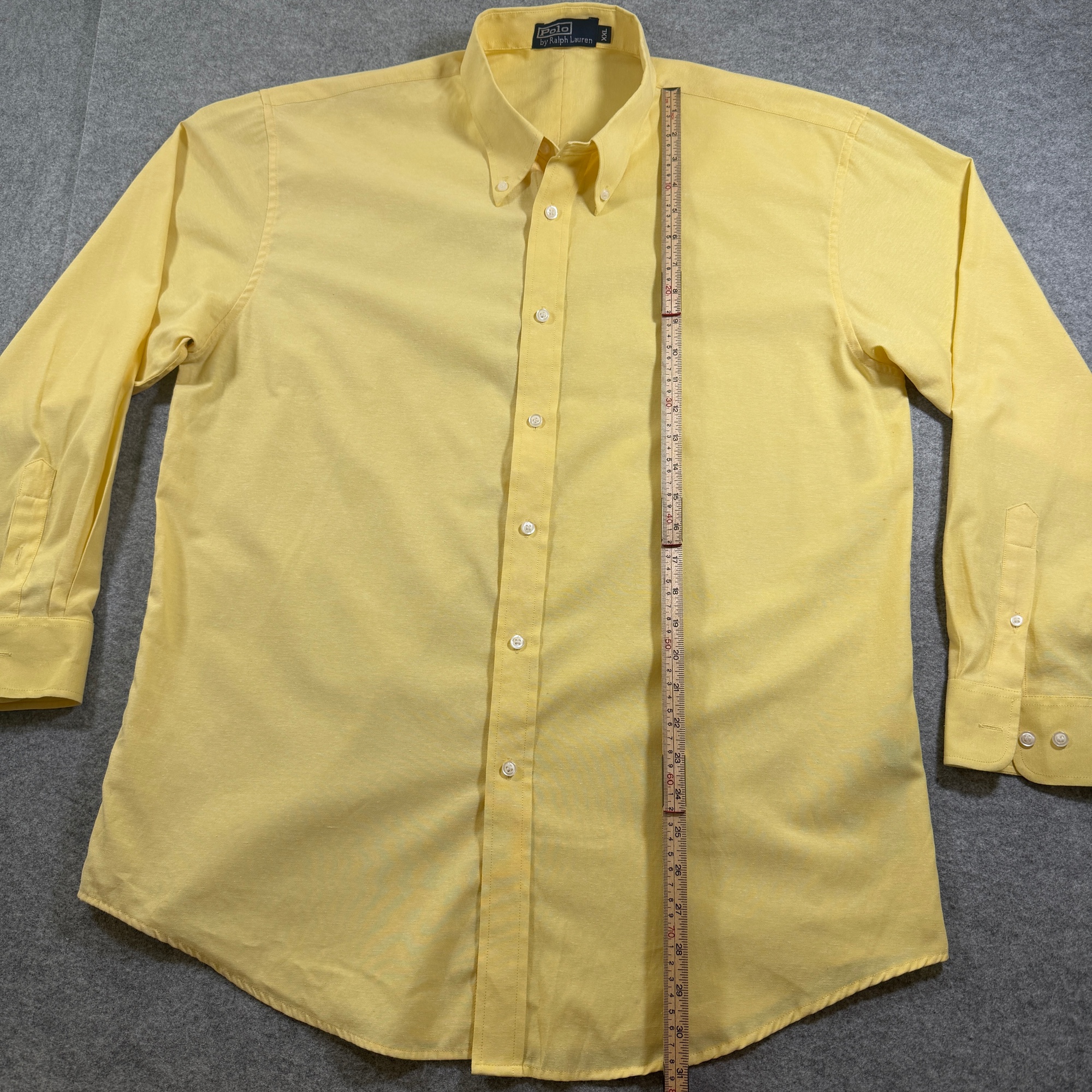 Vintage Polo Ralph Lauren Button Down Shirt Mens XXL Yellow Classic Fit Cotton thumbnail 8