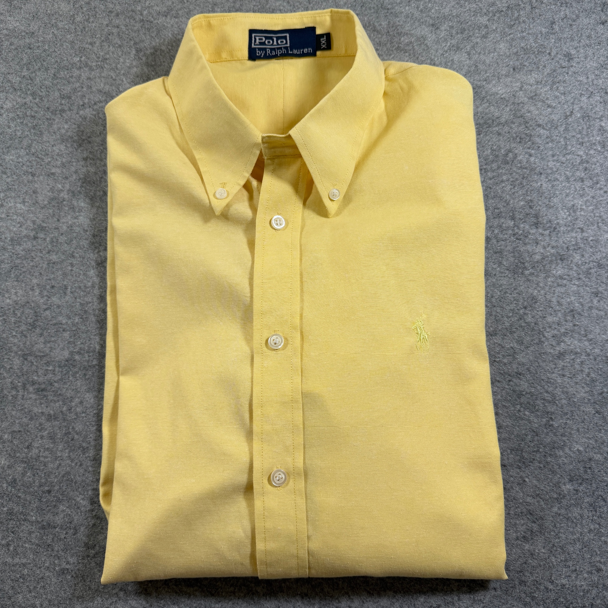 Vintage Polo Ralph Lauren Button Down Shirt Mens XXL Yellow Classic Fit Cotton thumbnail 10