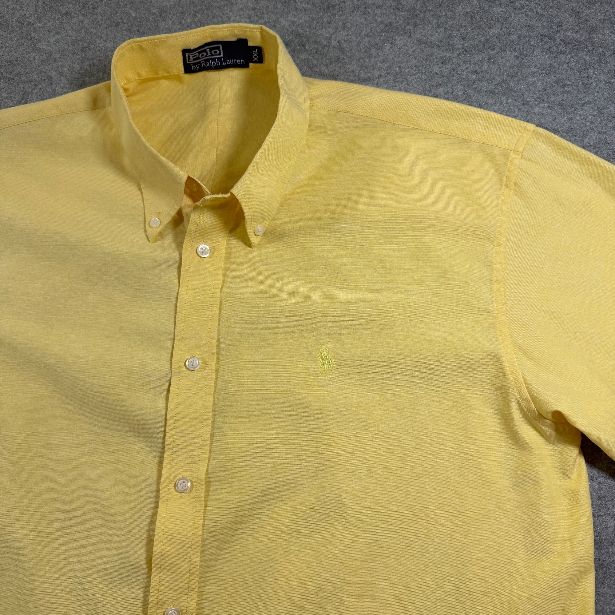 Vintage Polo Ralph Lauren Button Down Shirt Mens XXL Yellow Classic Fit Cotton thumbnail 12