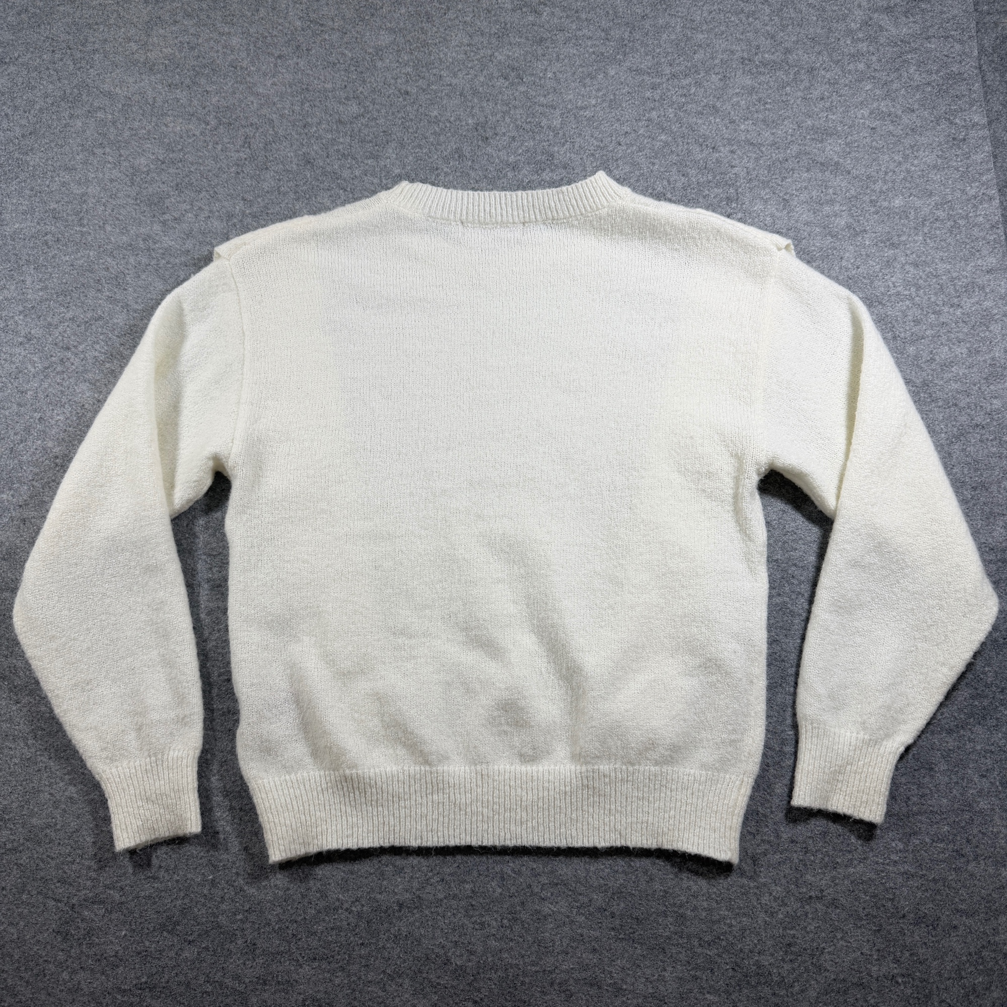 Philosophy Republic Sweater Womens S Ivory Wool Blend Scalloped Ruffle Trim thumbnail 2