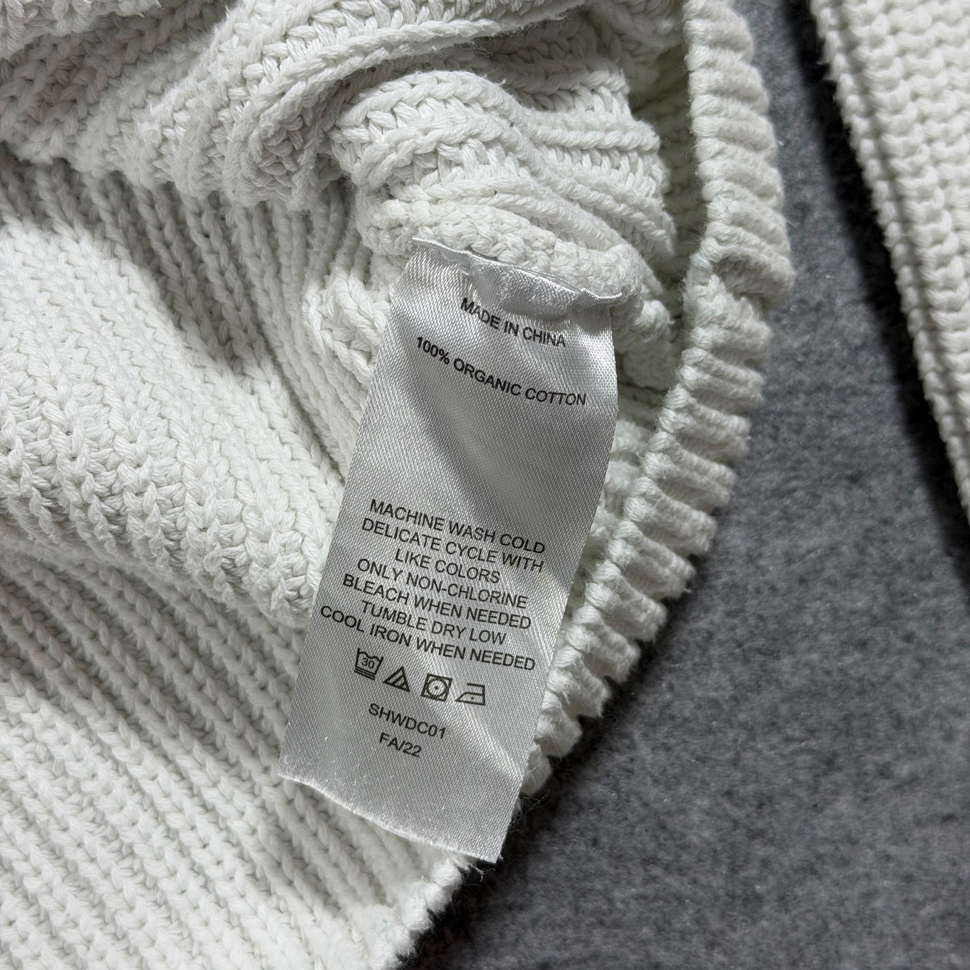 Quince Heavyweight Knit Sweater Womens S Ivory Ribbed Raglan Organic Cotton thumbnail 8