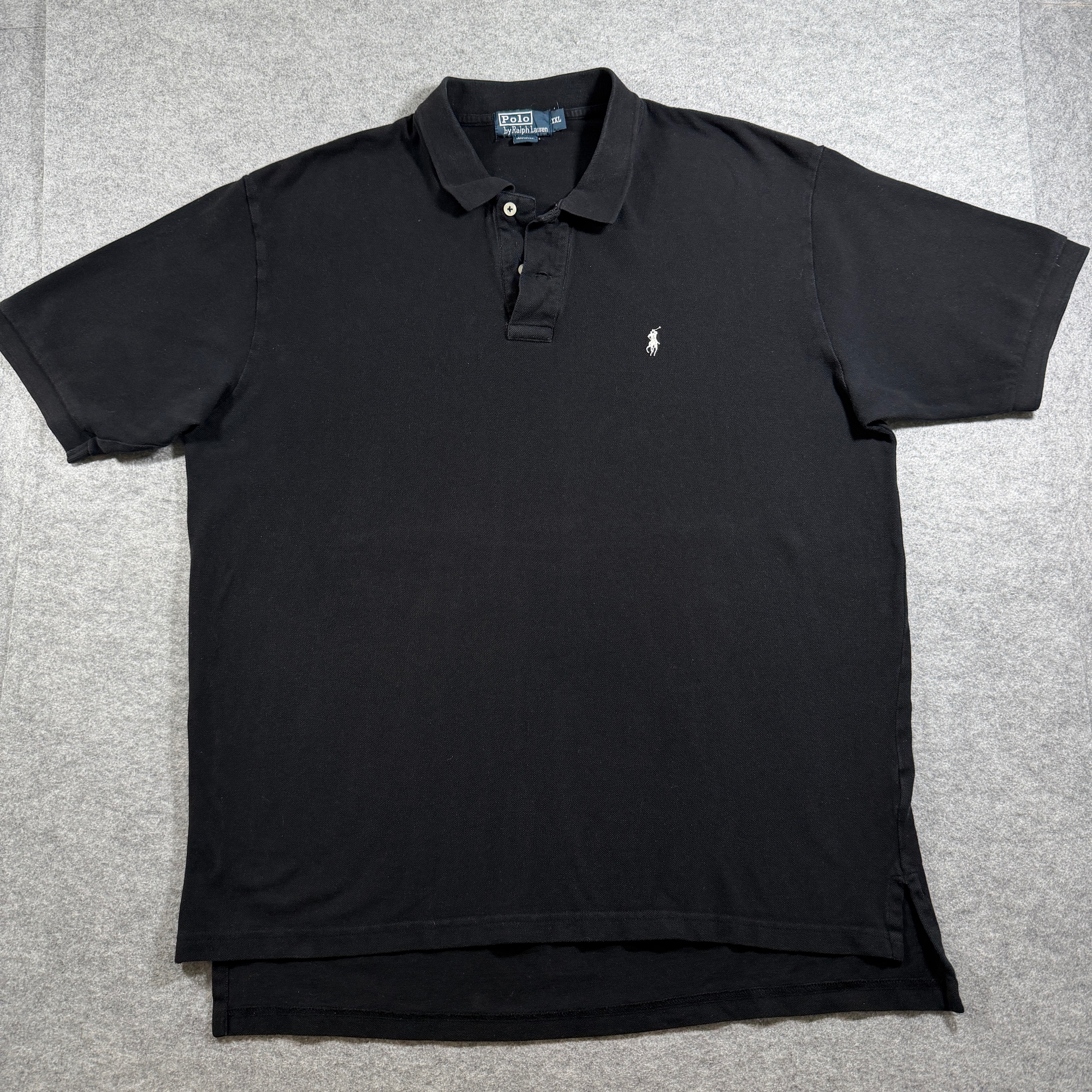 Polo Ralph Lauren Mesh Polo Shirt Mens XXL Black 100% Cotton Pony Logo Preppy
