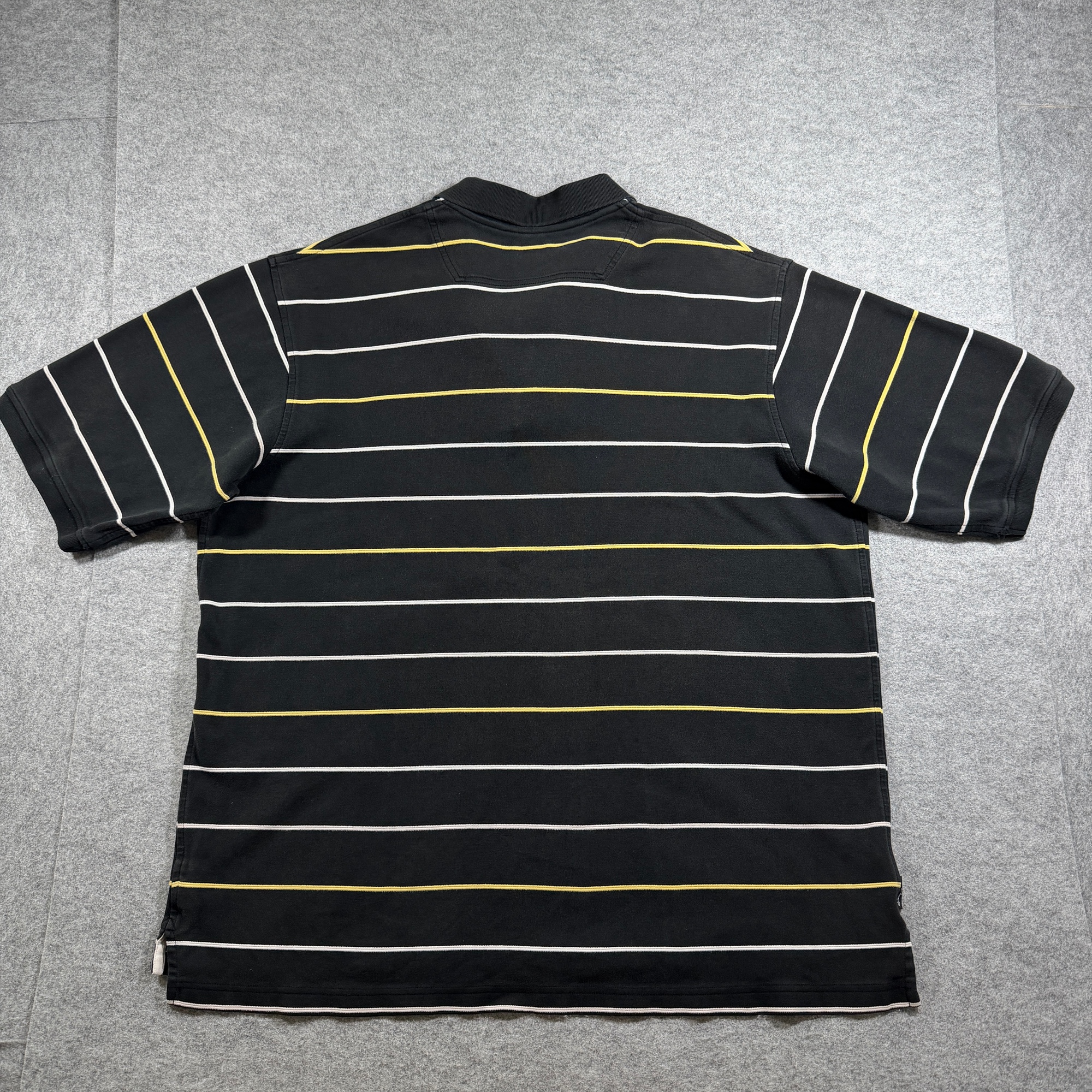 Vintage Sean John Polo Shirt Mens XXL Black Yellow Striped Embroidered Logo thumbnail 2