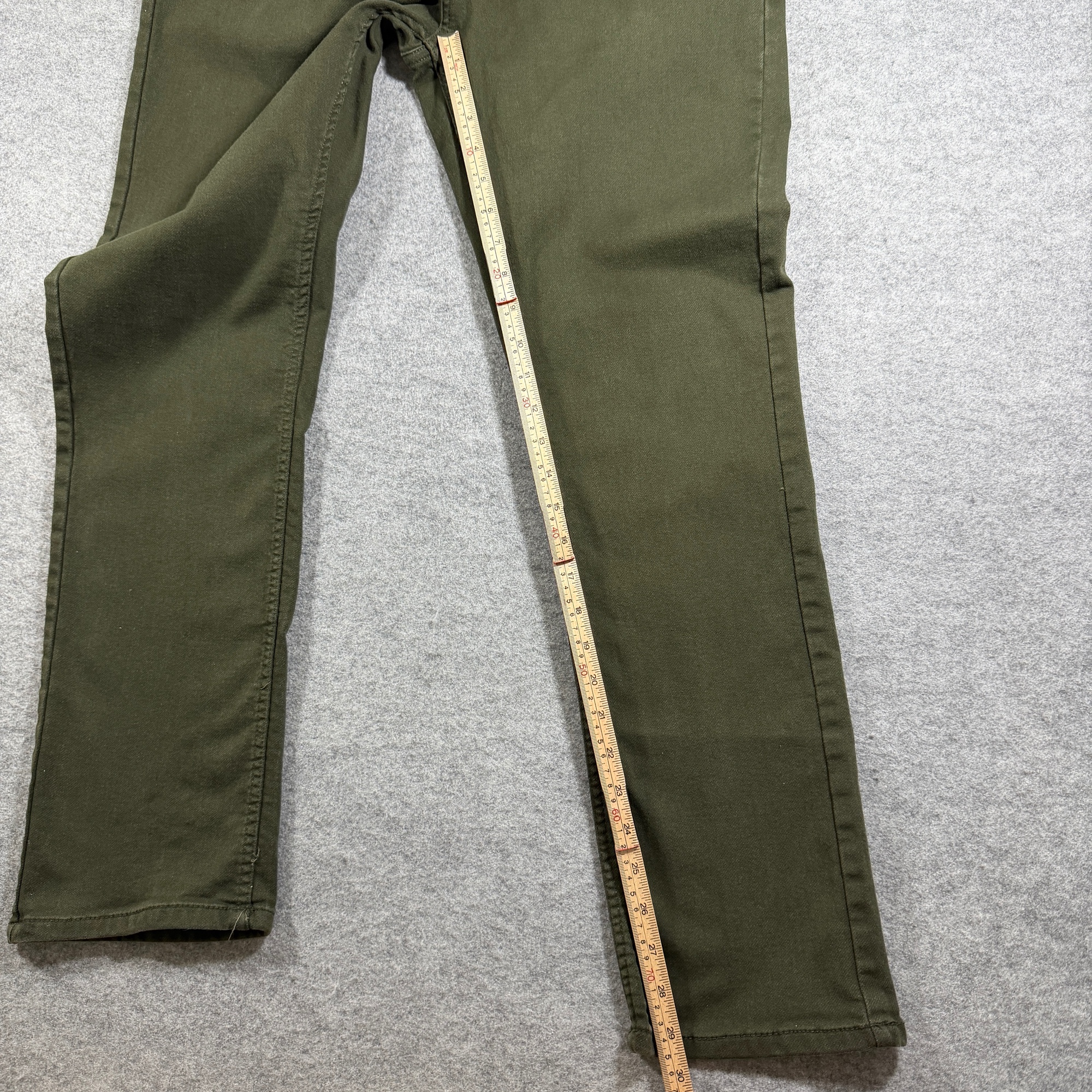 JACHS New York Jeans Mens 38x30 Olive Green Straight Leg Stretch Five Pocket thumbnail 7